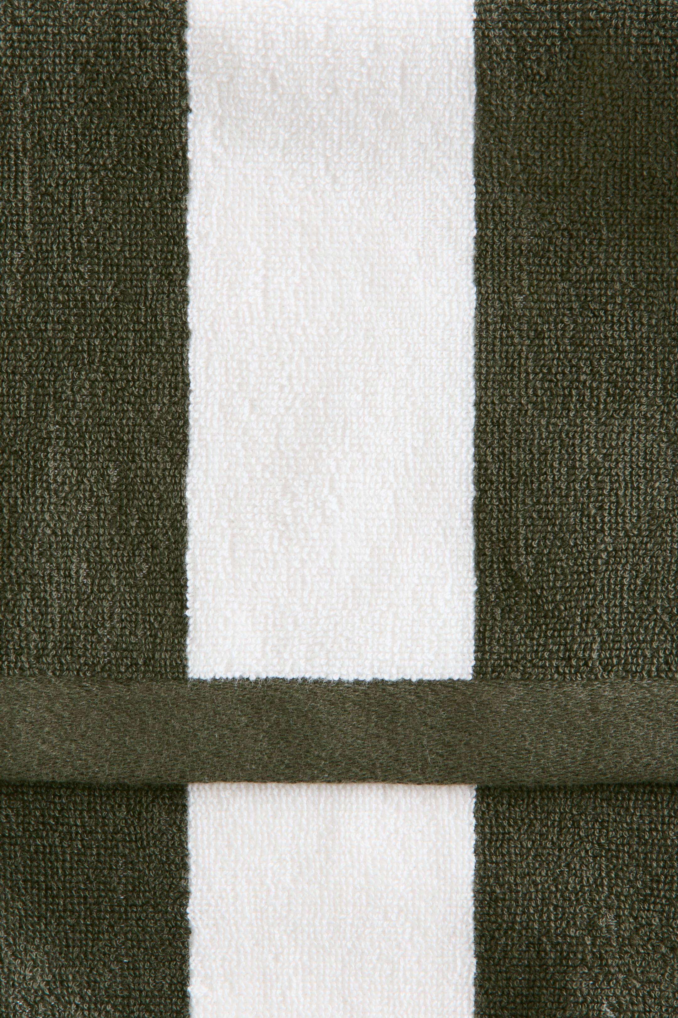 View larger image: Striped cotton terry guest towel - Dark khaki green/Striped - Home All | H&M IN 4