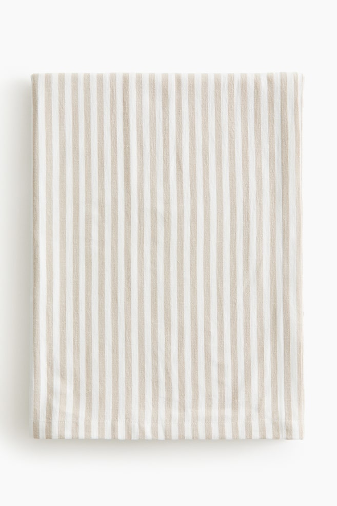 Nappe en coton mélangé - Beige/rayé - 1