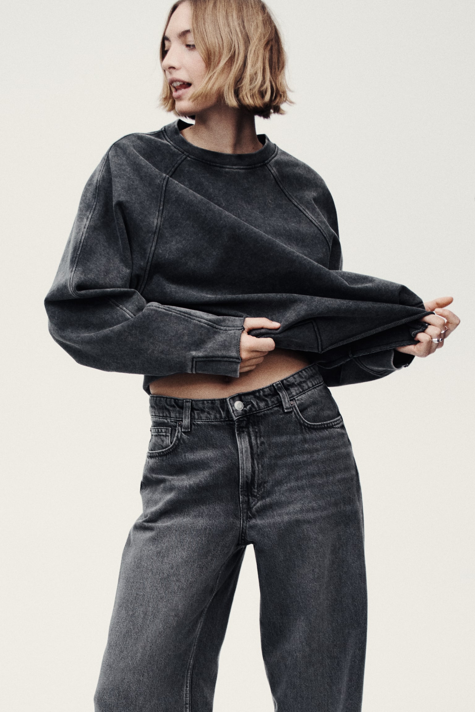 バギーレギュラーウエストデニム - デニムグレー - 3