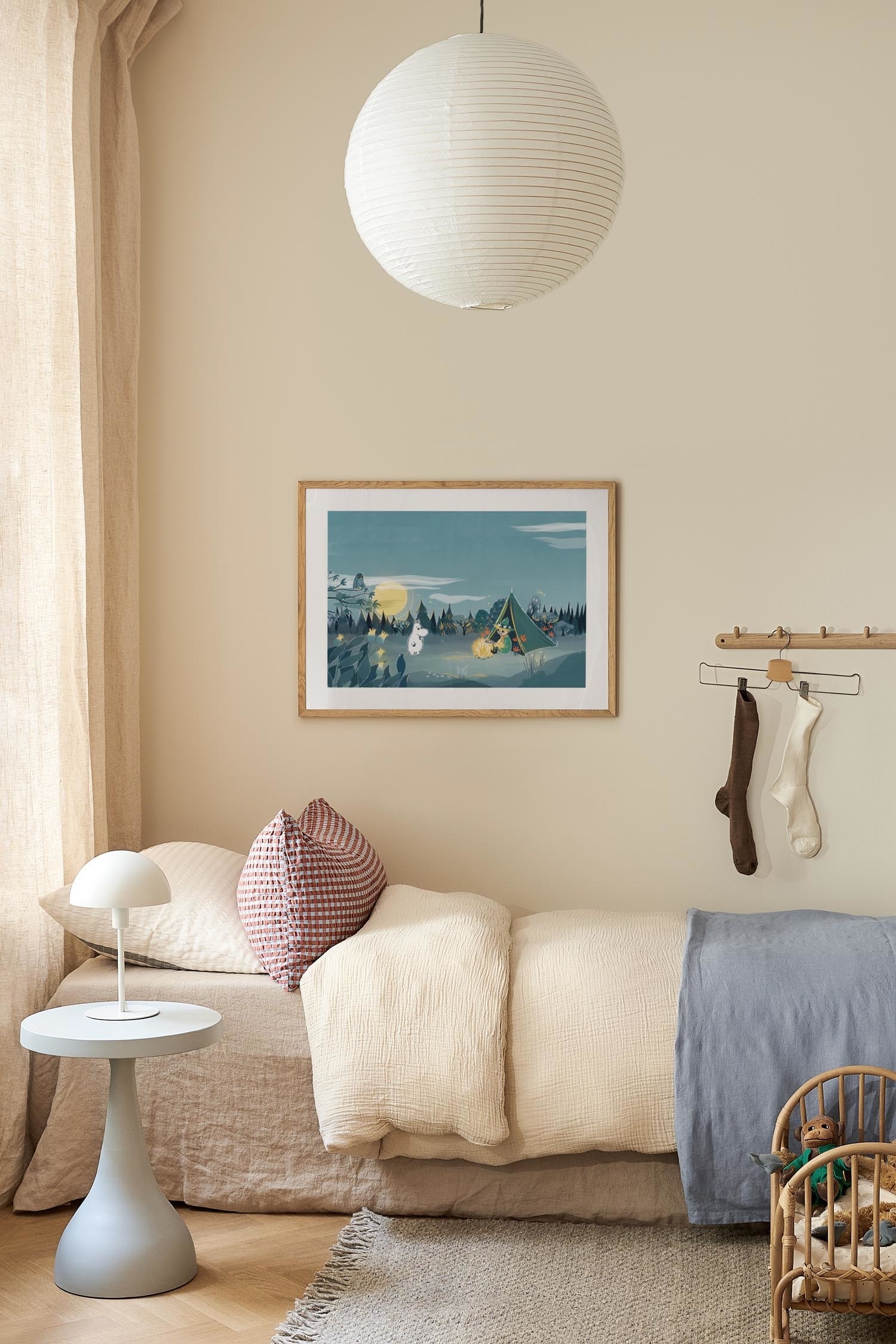 Moomin Nighttime Campfire Poster - Blau