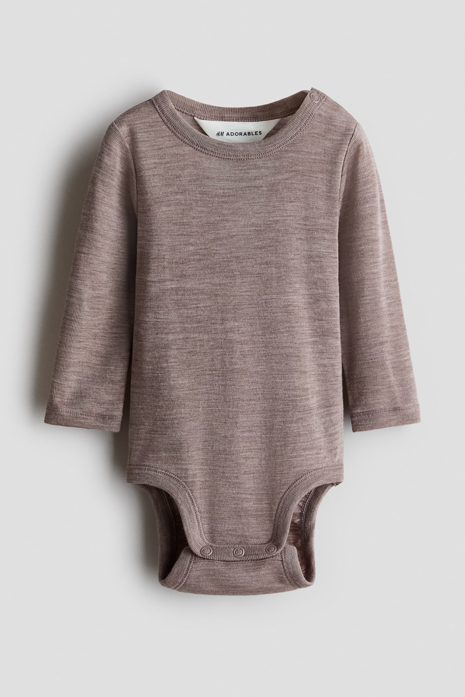Merino wool jersey bodysuit - Dark beige/Khaki green