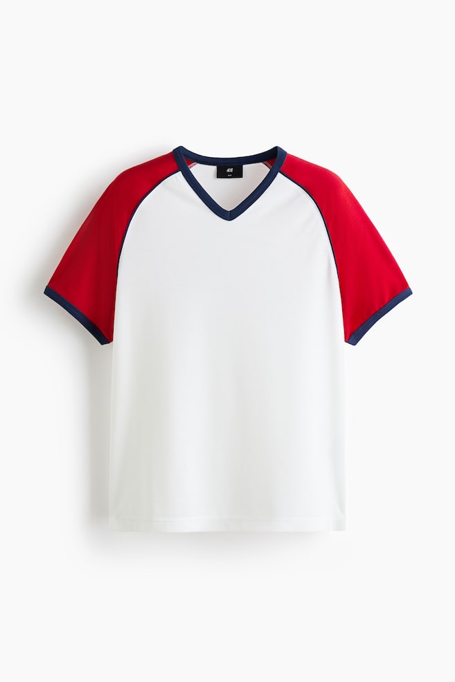 Camiseta Slim Fit - Blanco/Bloques de color/Rojo/Bloques de color - 1