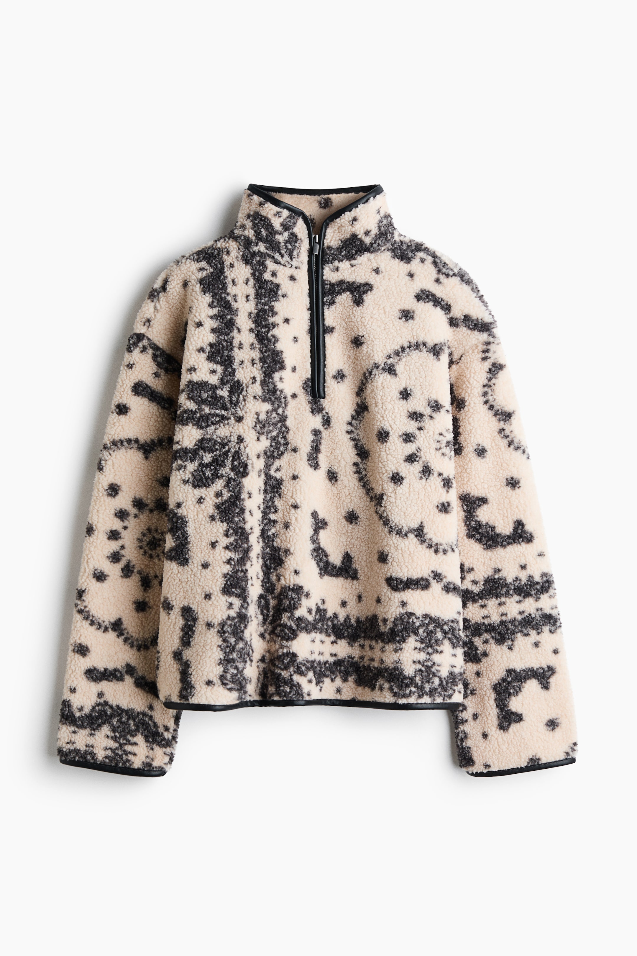 View larger image: Zip-top teddy jacket - Light beige/Patterned - Ladies | H&M 1