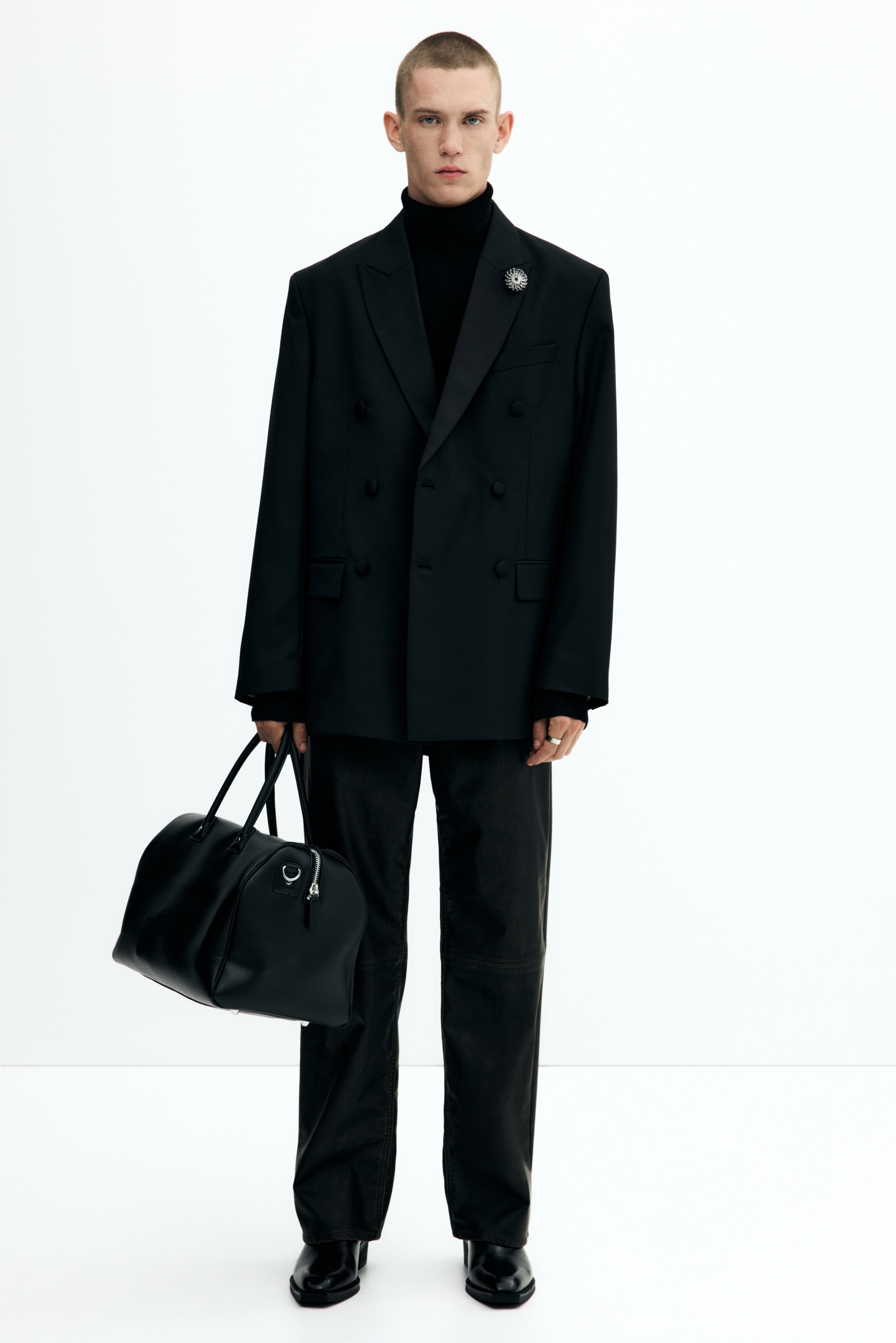 Relaxed Fit Wool-blend tuxedo jacket