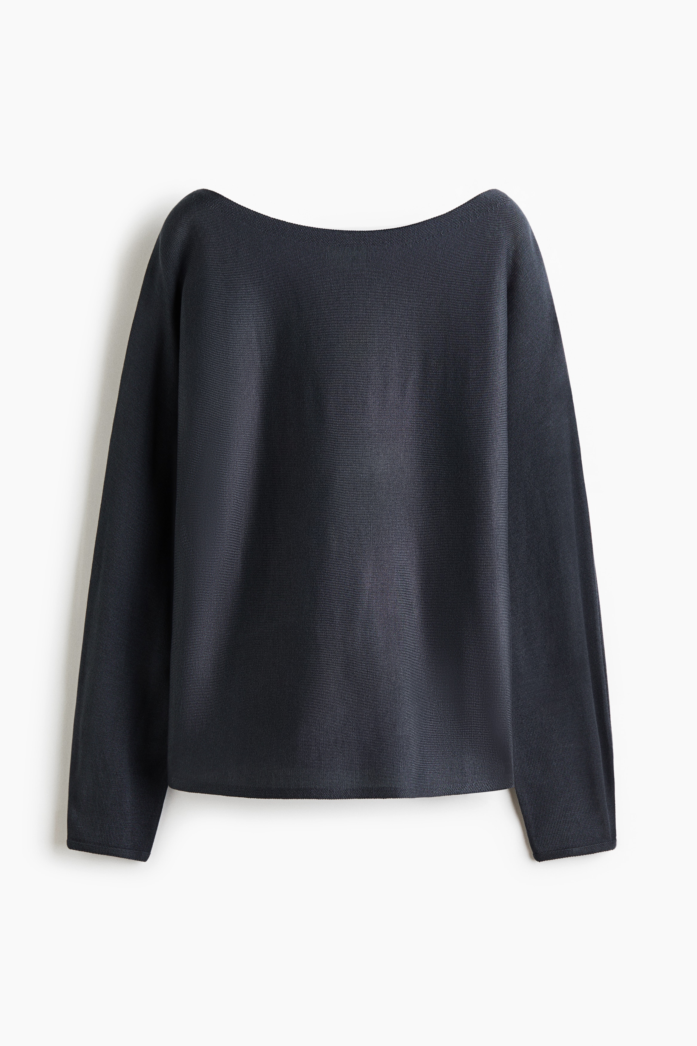 Off shoulder -neulepusero - Tummanharmaa/Ruskea