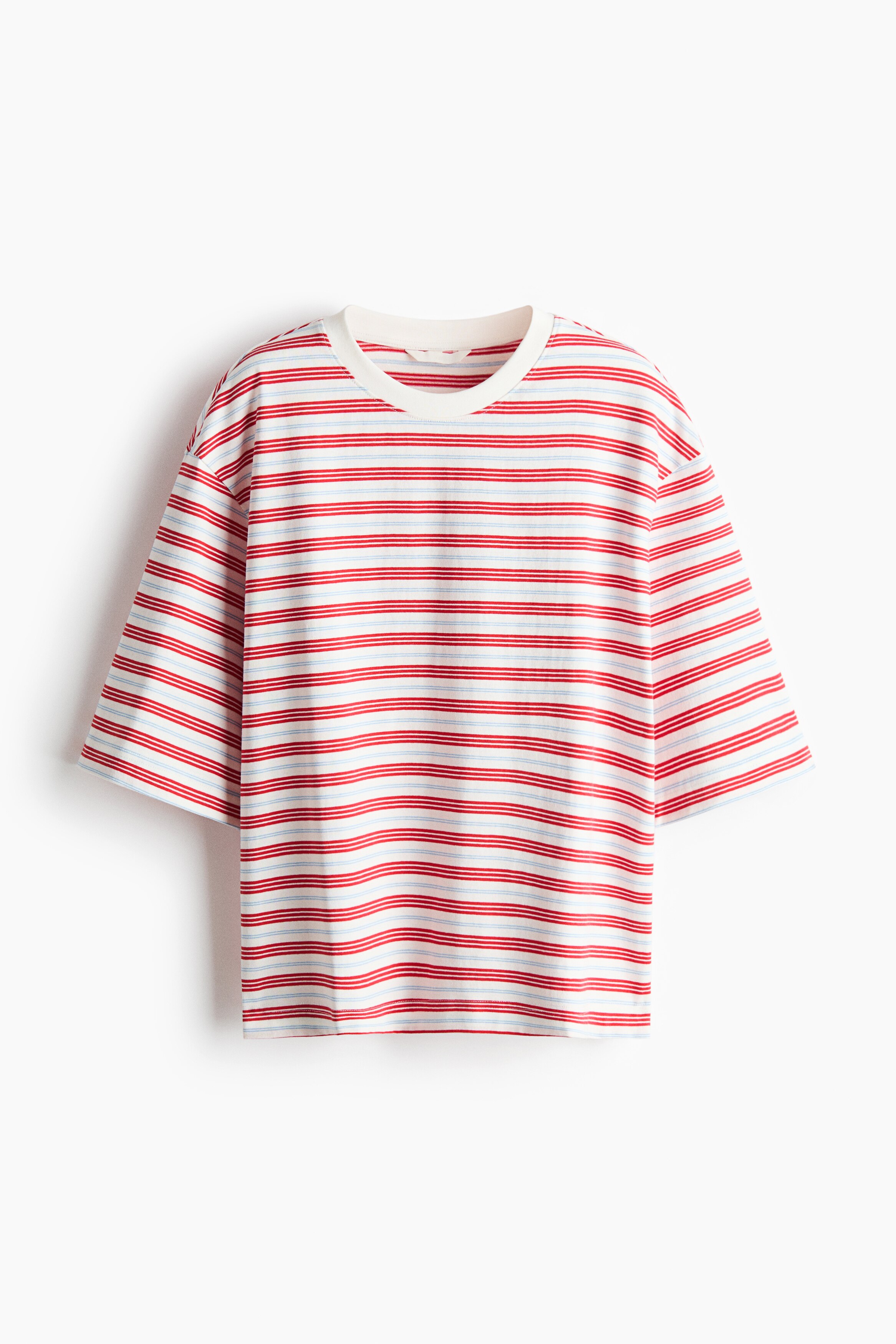 Oversized cotton T-shirt - Red/Striped/Yellow/Oranges