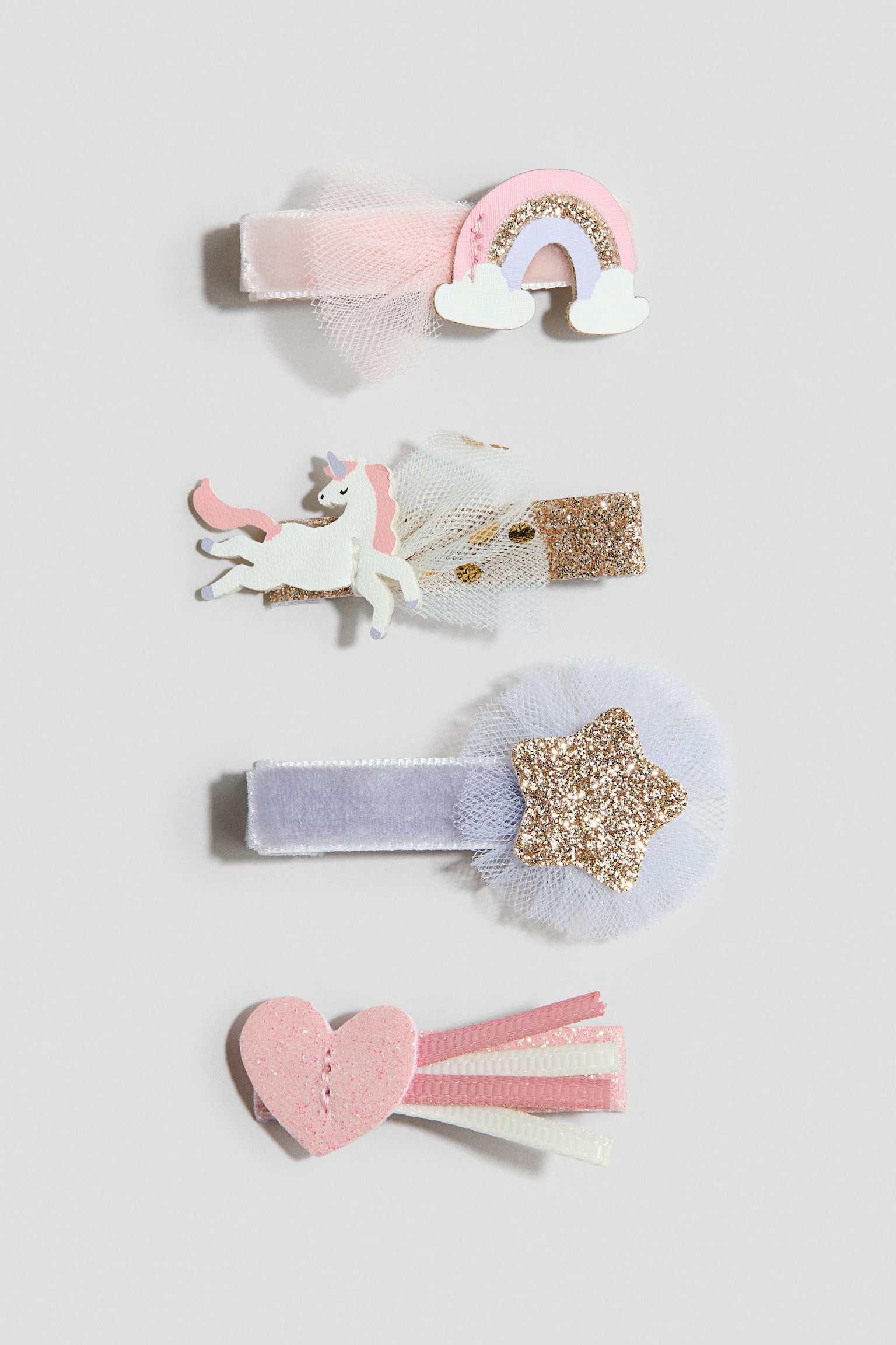 4入髮夾 - 淺粉紅色/獨角獸/黑色/萬聖節/金色/馴鹿