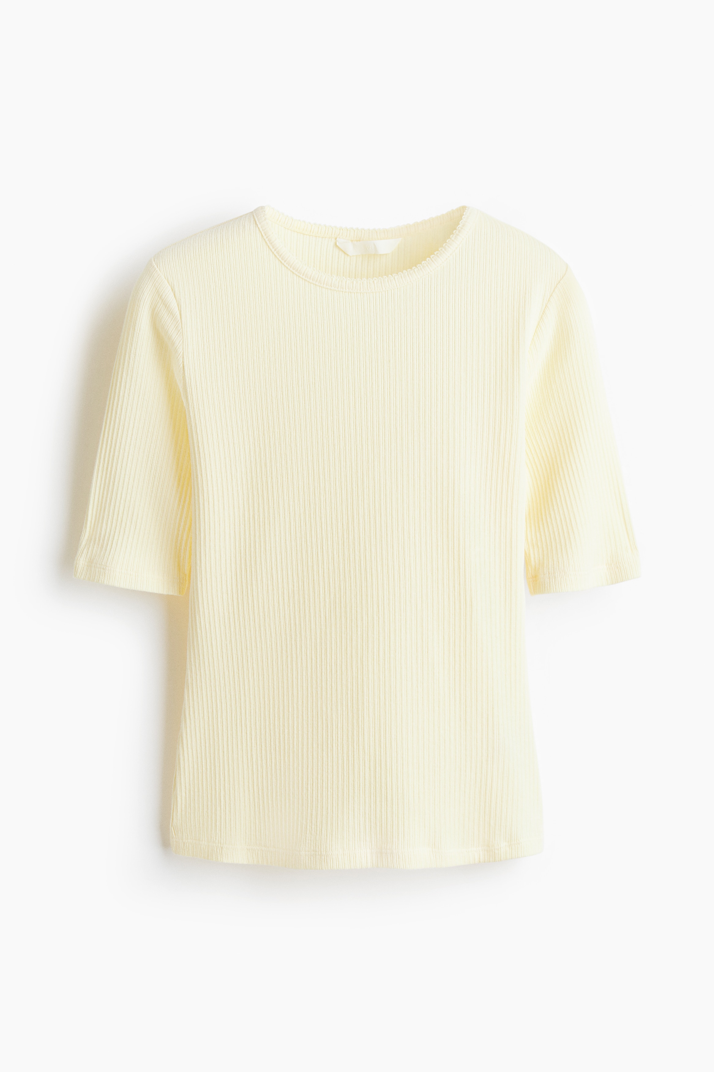 Pointelle jersey T-shirt - Light yellow/Light pink/White