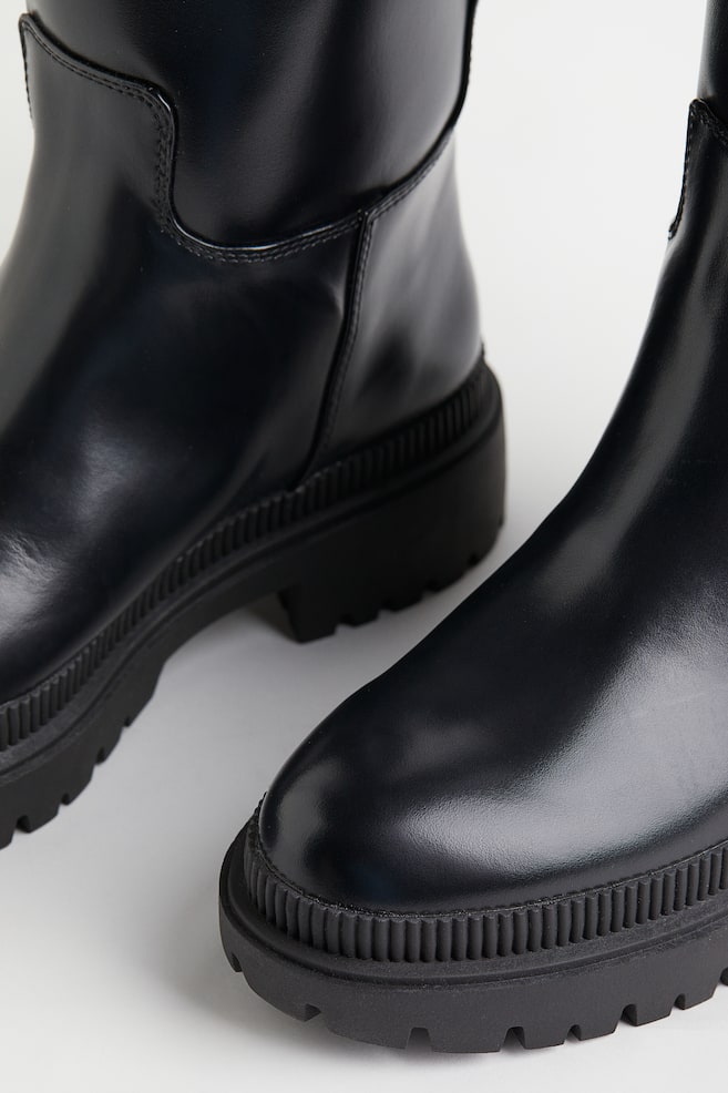 Knee-high boots - Black/Beige/Greige - 2