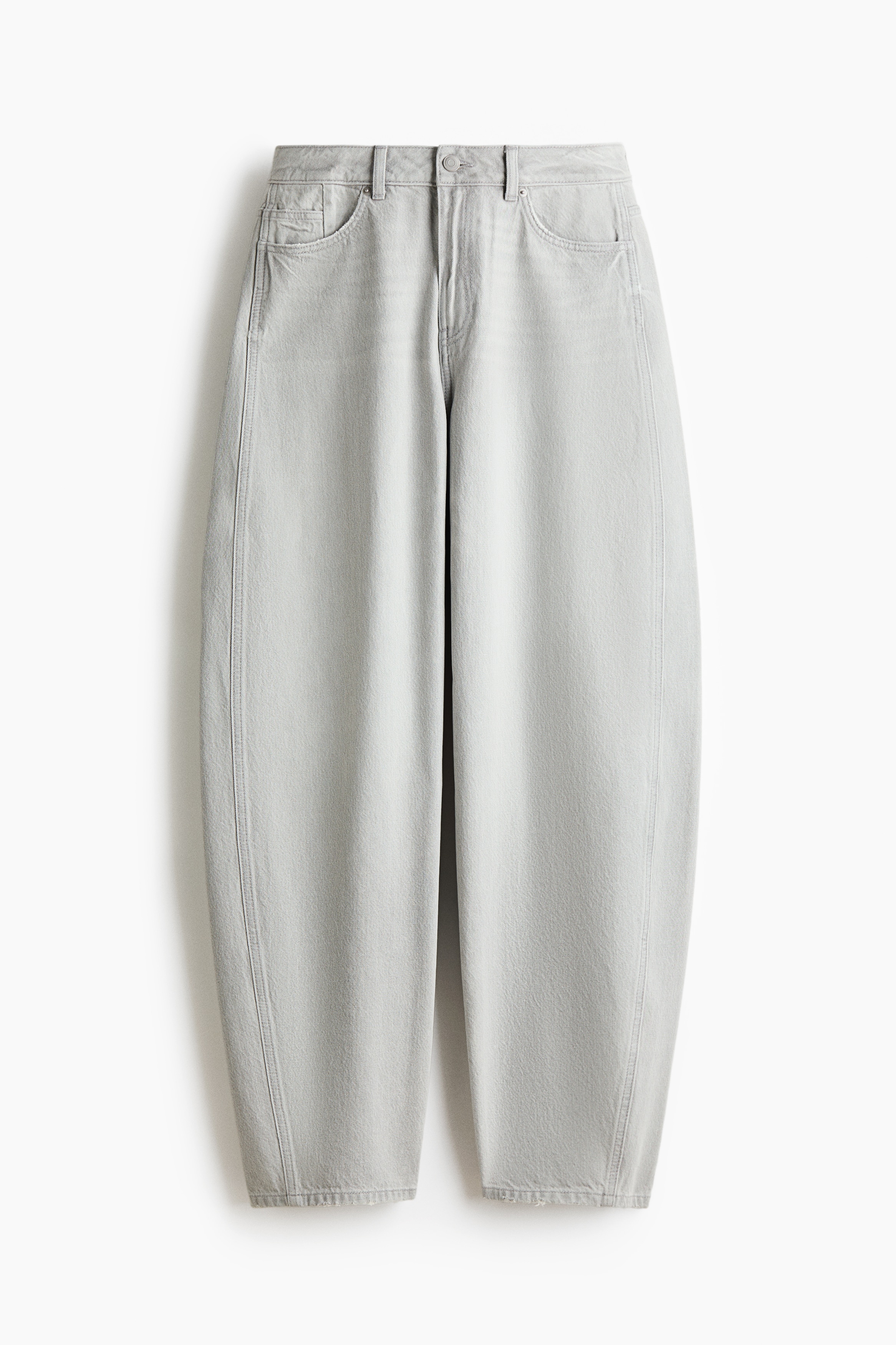 Barrel Leg High Waist Jeans - Gris clair chiné/Bleu denim