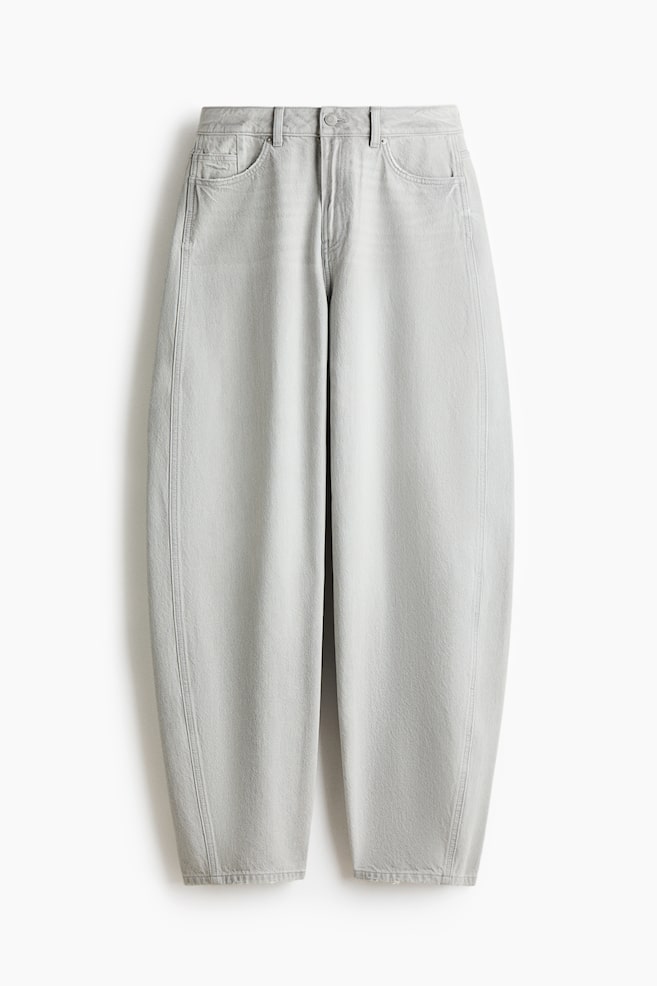 Barrel High Waist Jeans - Jasnoszary melanż/Czarny/Ciemnoniebieski denim/Jasnoniebieski denim - 1