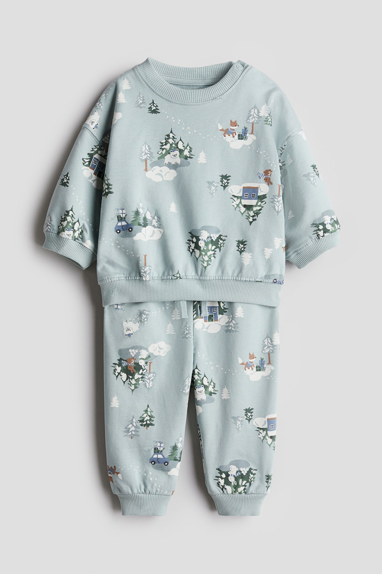 SHEIN Set da 2 pezzi di felpa con cappuccio e pantaloni della tuta