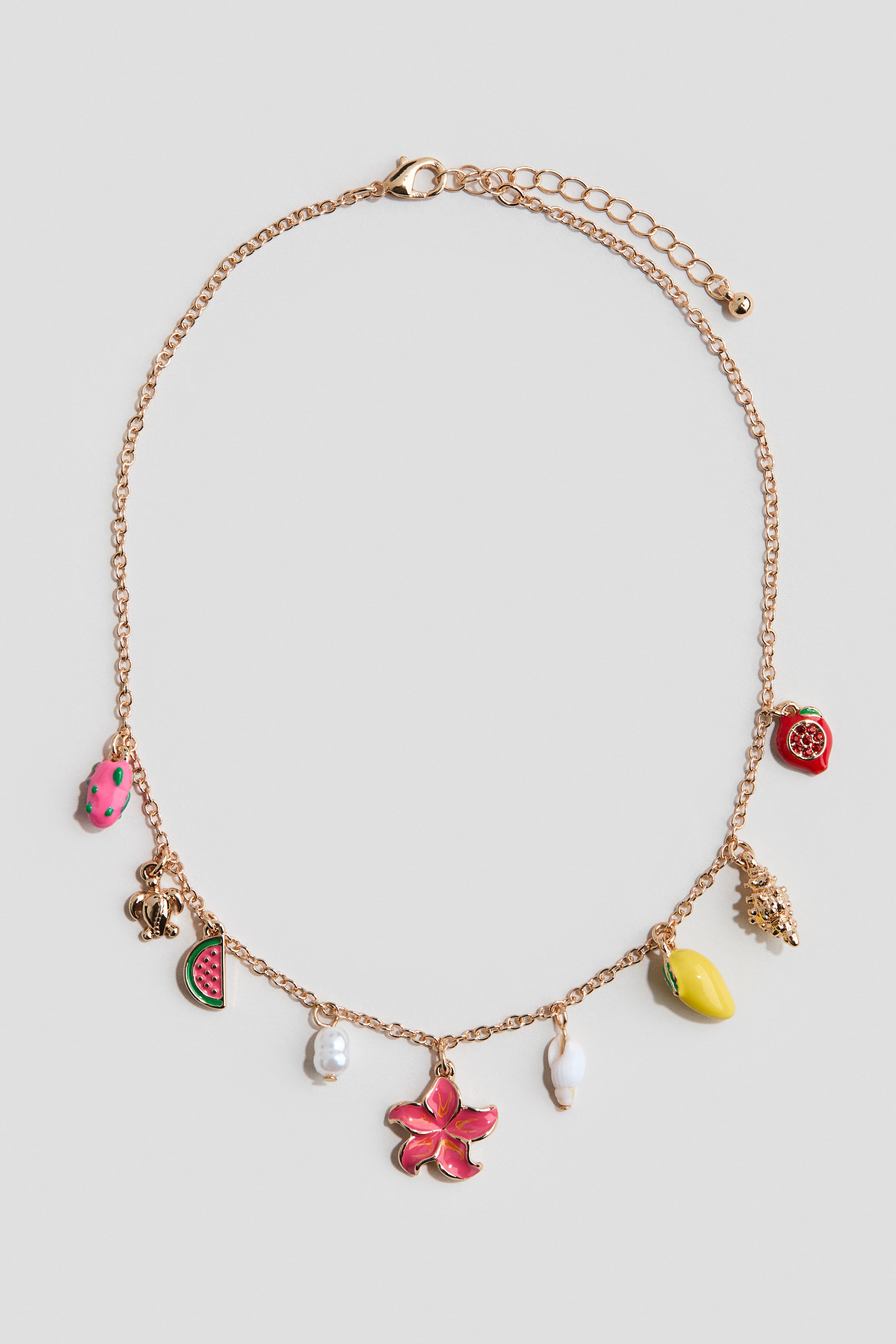 View larger image: Charm necklace - Gold-coloured/Pink - Kids | H&M 1