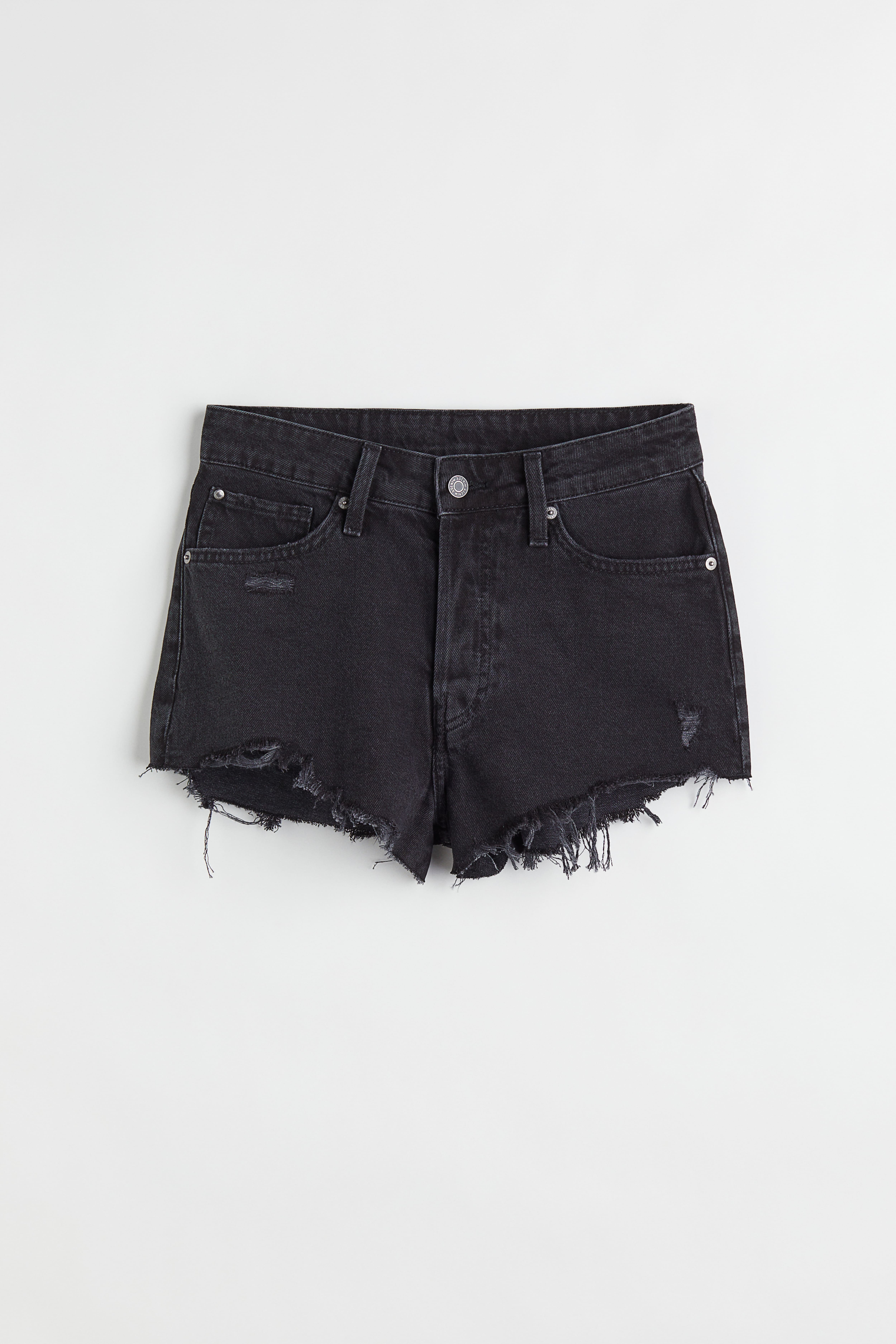 Short fashion jean noir femme