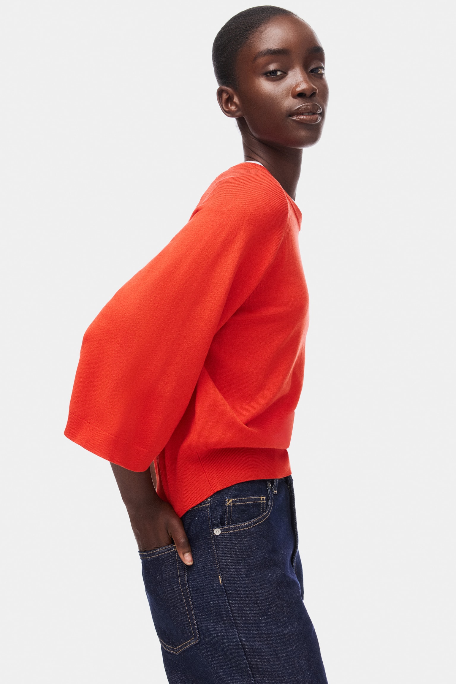 Топ тонкого в’язання - Червоний/Чорний/Кремовий - 4