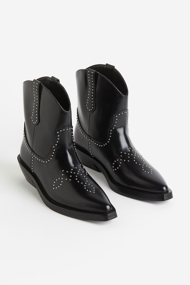 Studded cowboy boots - Black - 2
