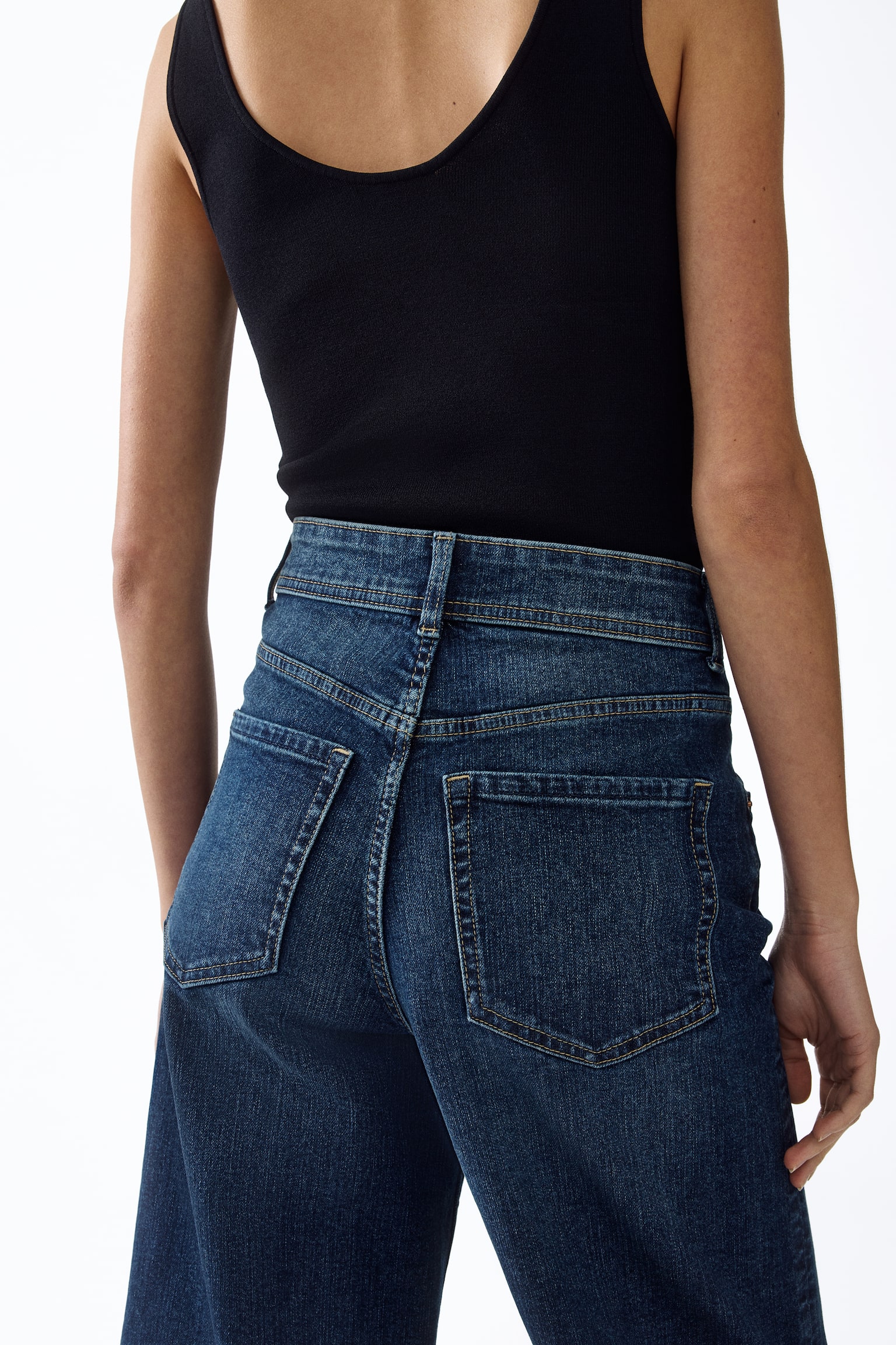 Jean ample à la cheville taille haute - Bleu denim foncé/Blanc/Bleu denim/Bleu denim clair/Beige - 3