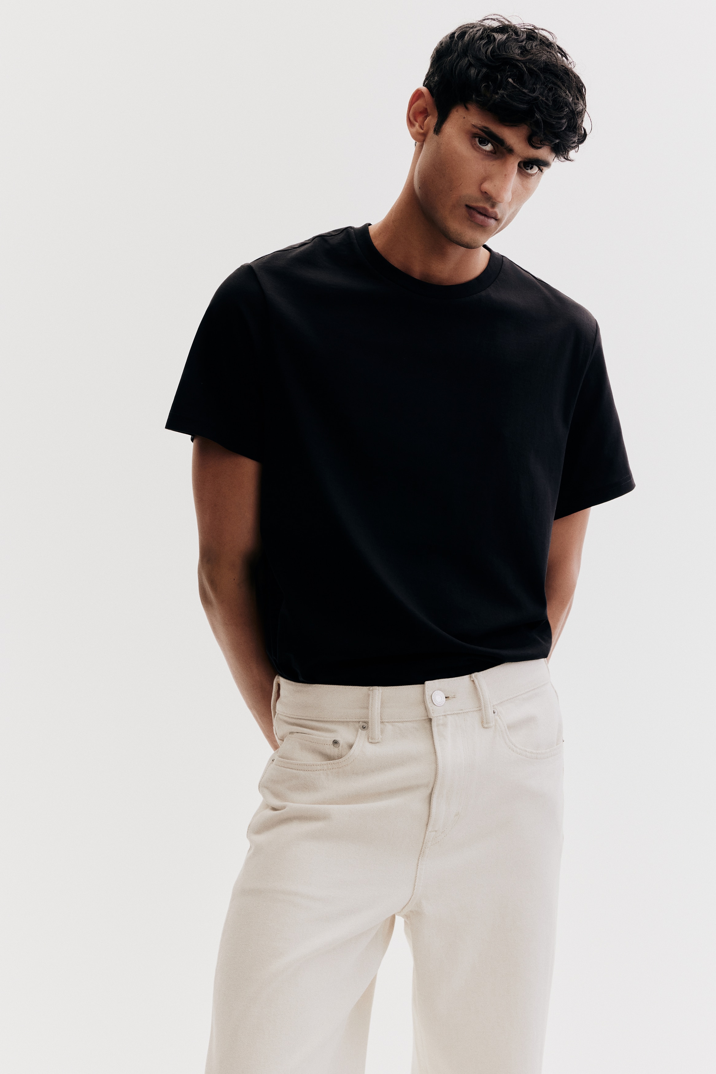 【入手困難 限定品】 Jeans メンズ フラッグロゴＴシャツ レギュラーフィットTシャツ - ブラック - Men | H&M JP