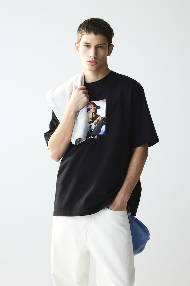 T-shirt con stampa Loose Fit - Nero/2Pac/Nero/2Pac - 1