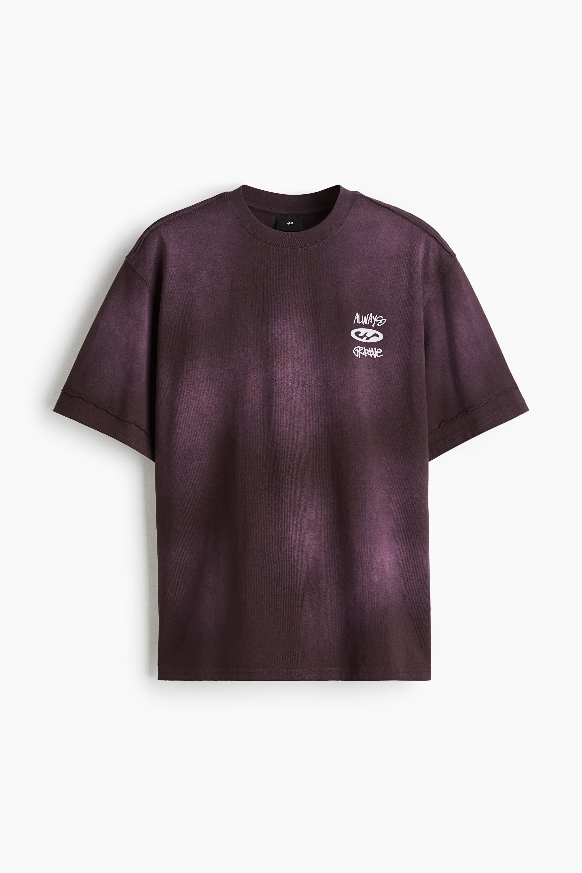 ルーズフィット プリントTシャツ - オーベルジーヌパープル／Always 