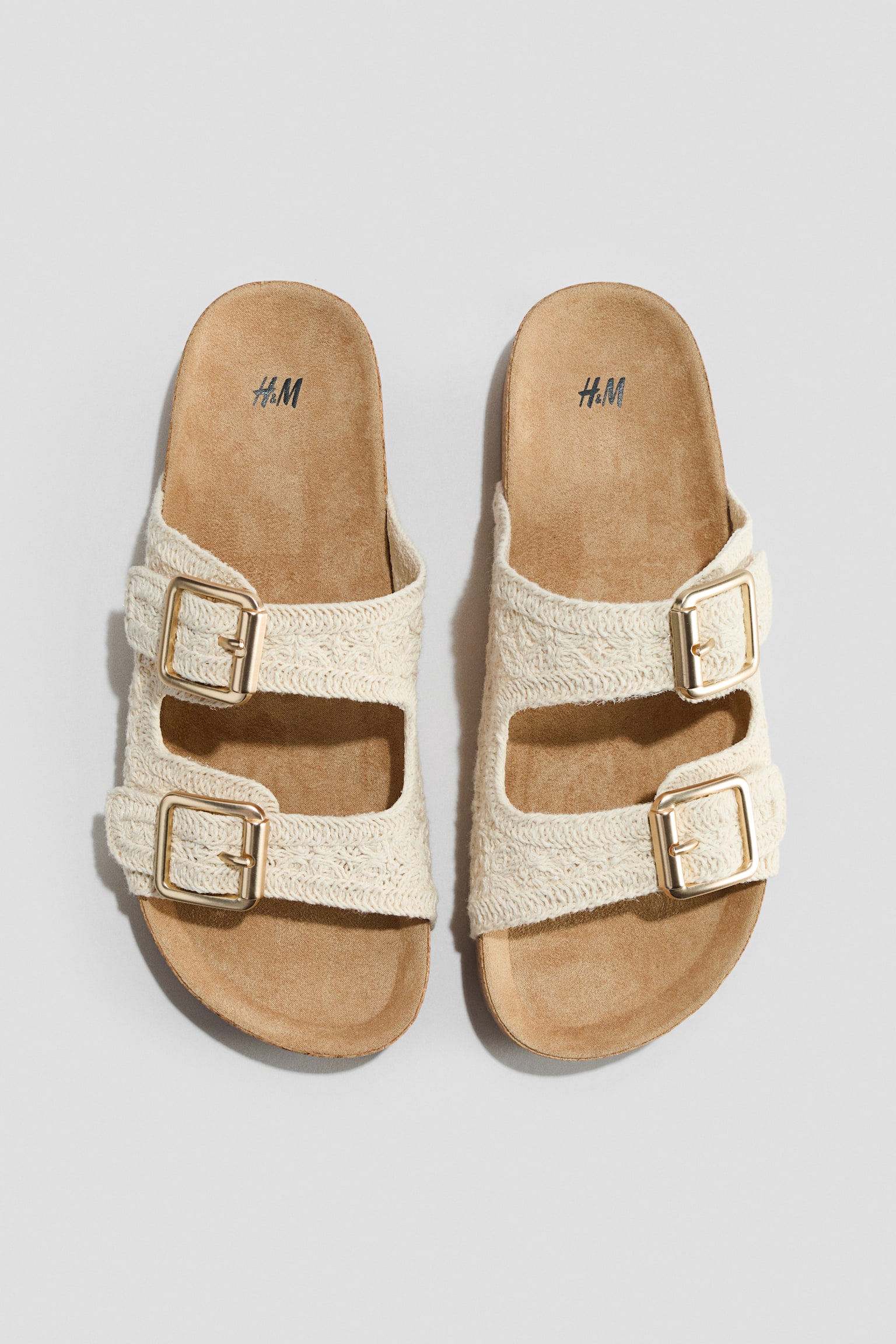 Two-strap sandals - Cream/Beige/Studs - 2