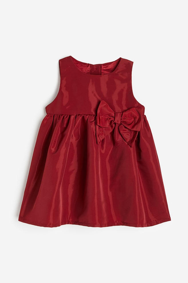 Sukienka z kokardą - Ciemnoczerwony - 1