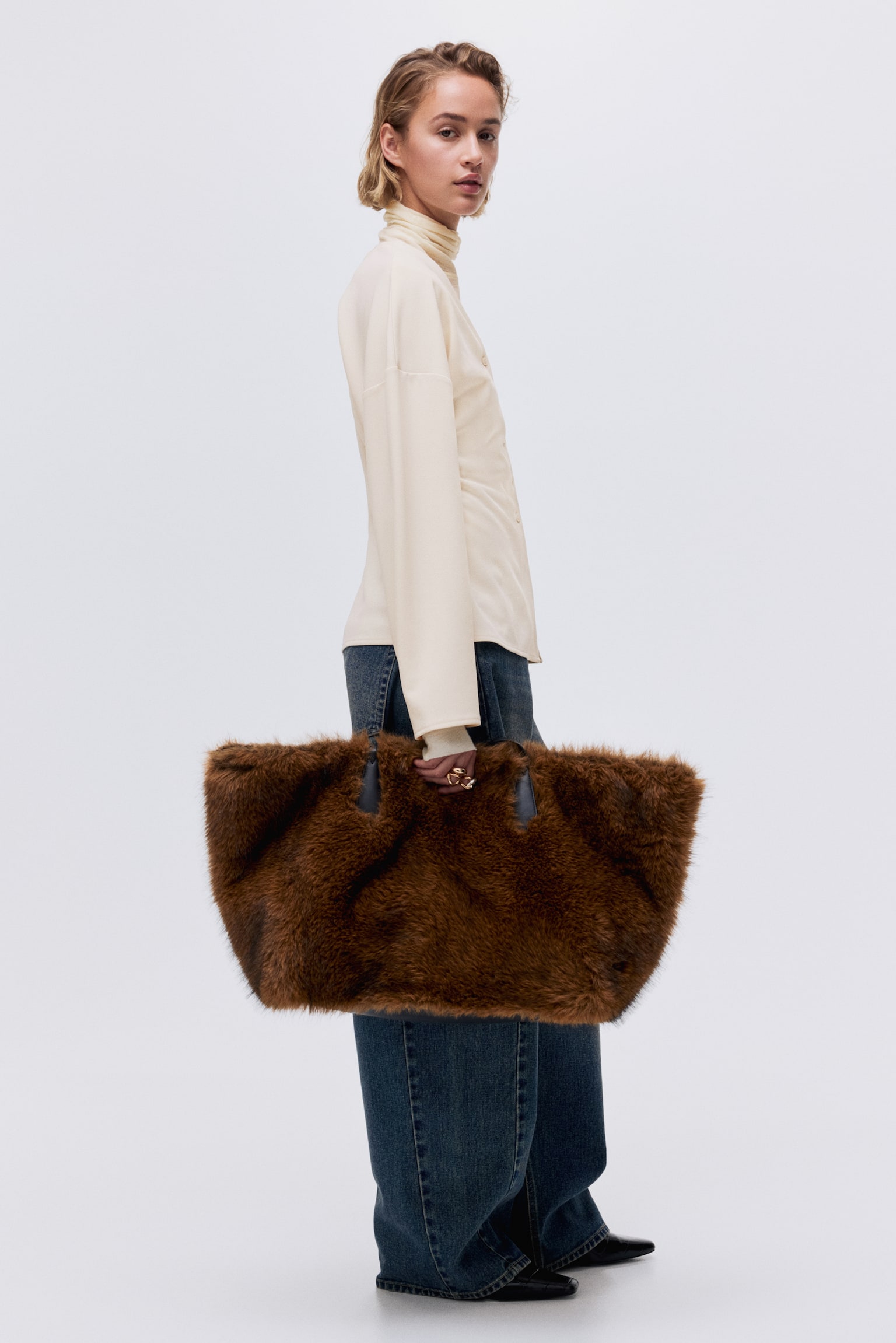 Áo cài khuy phía trước - Màu kem/Màu nâu/Màu đỏ rượu/Màu đen/Màu kem - 5