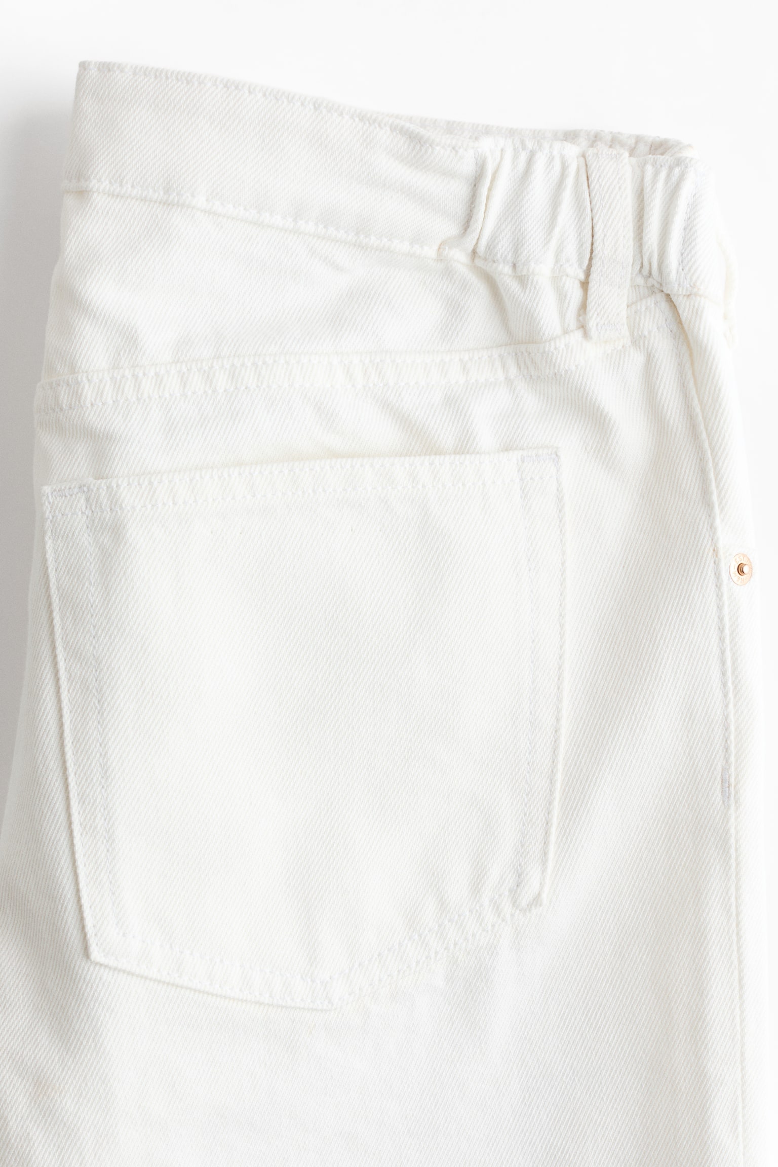 MAMA Straight Ankle Jeans - לבן - 4