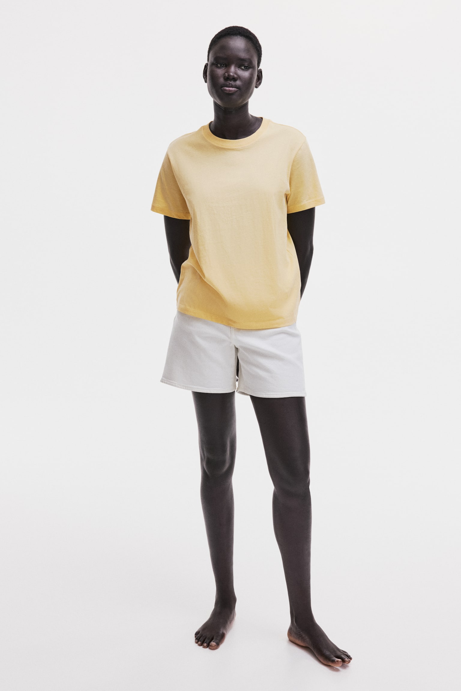 Playera de algodón - Amarillo/Rosa/Negro/Gris jaspeado claro - 3