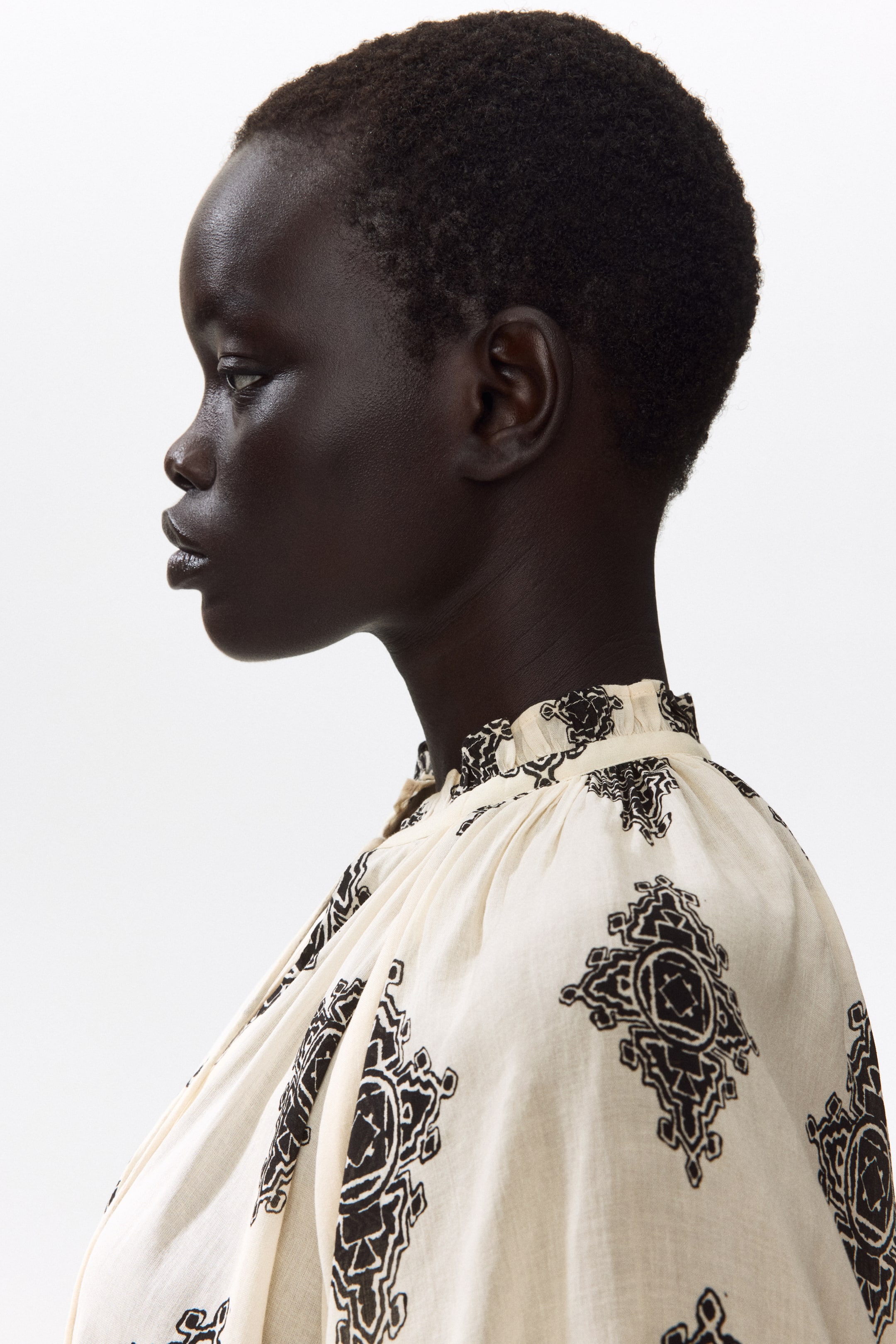 Oversized Balloon-Sleeved Blouse
