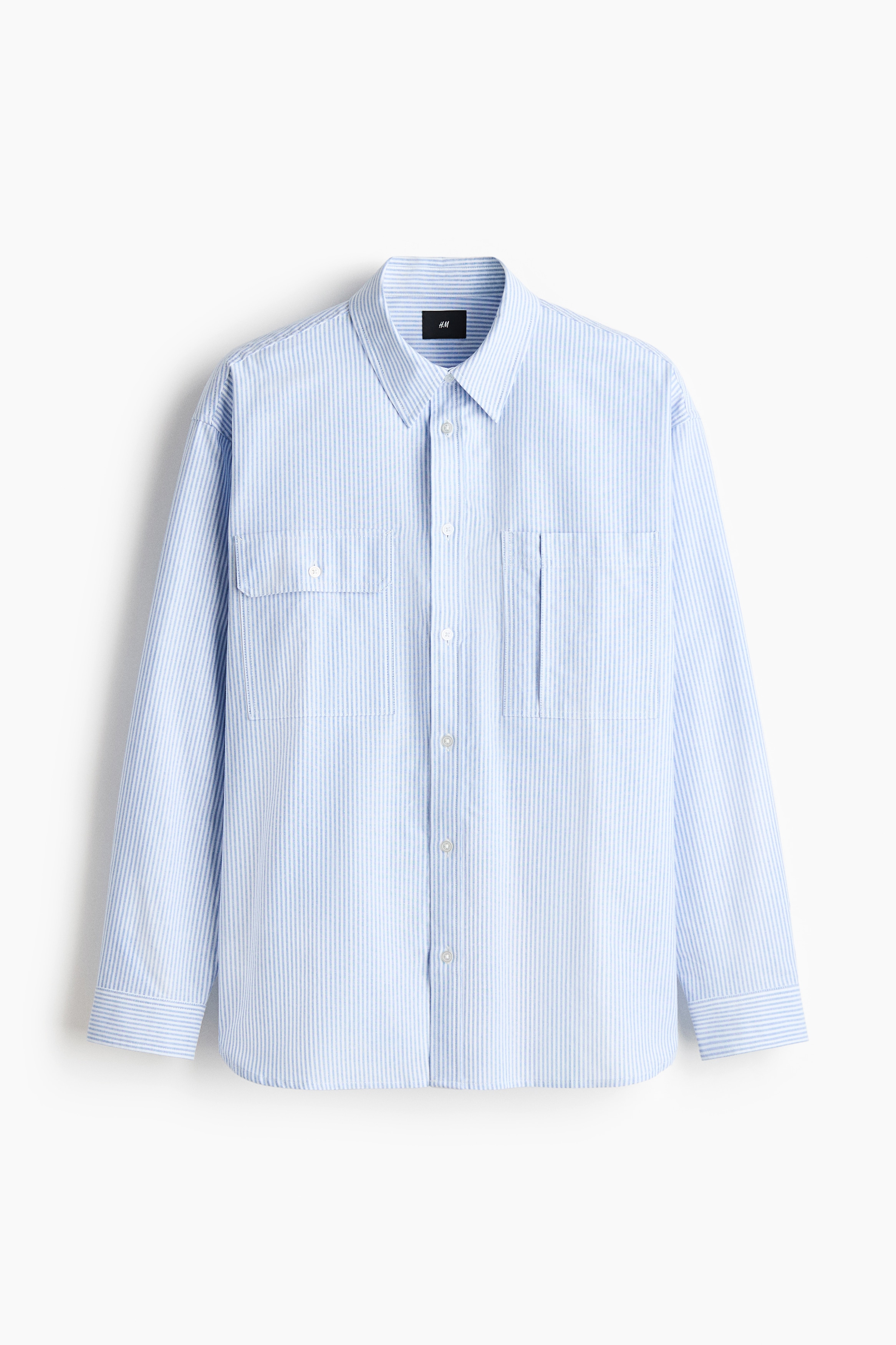 Loose Fit Utility Oxford shirt - Light blue/Striped/Black