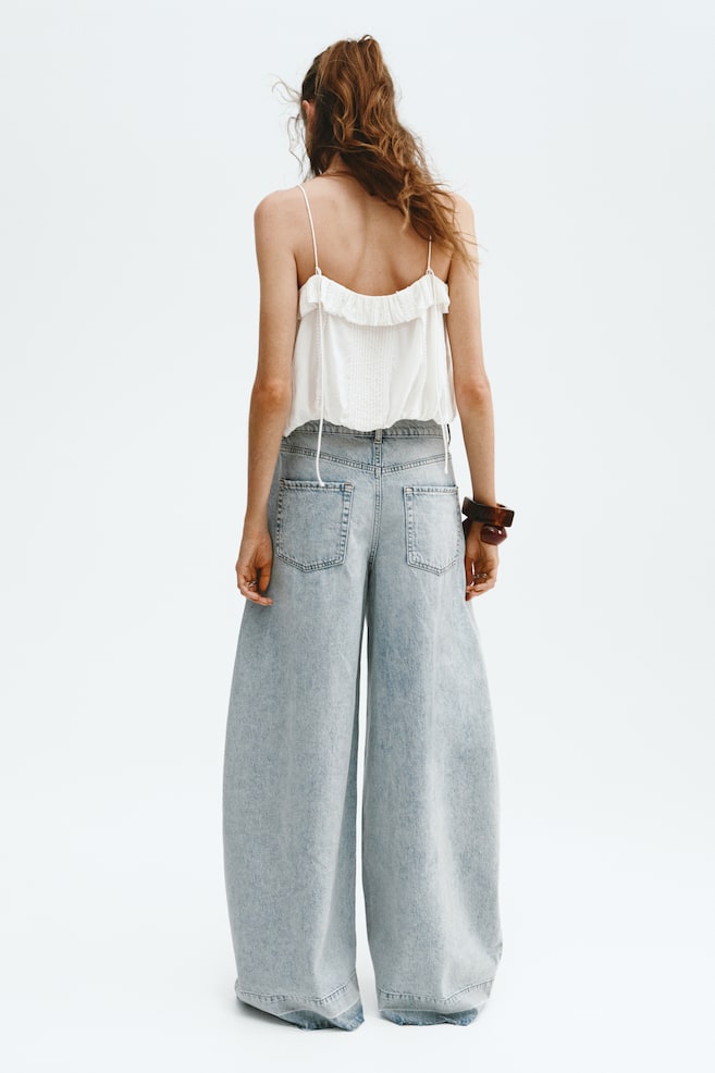 Wide-leg jeans - Blu denim chiaro - 4