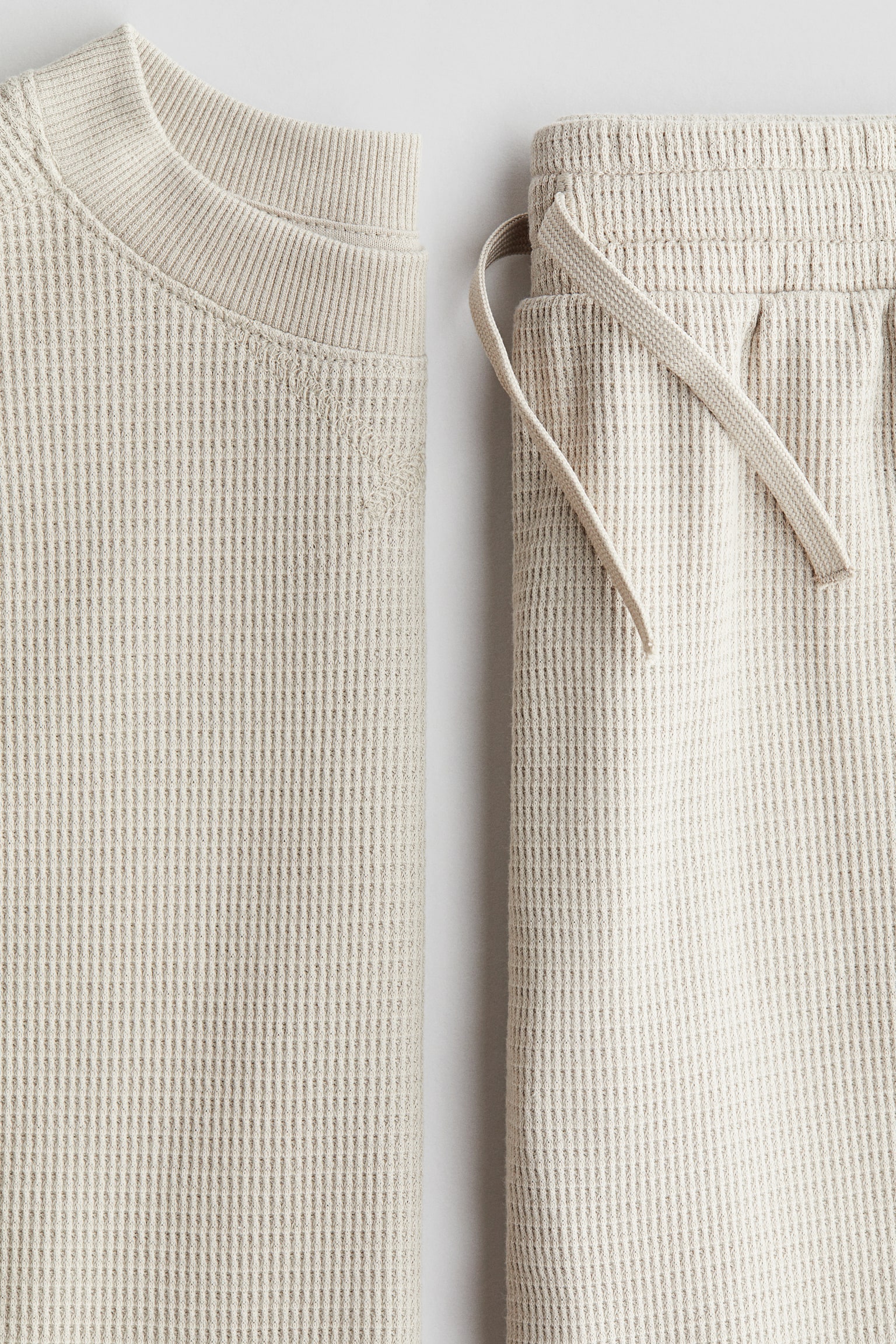 Bộ 2 món cotton dệt ô vuông - Màu be/Màu ngọc lam khói - 2