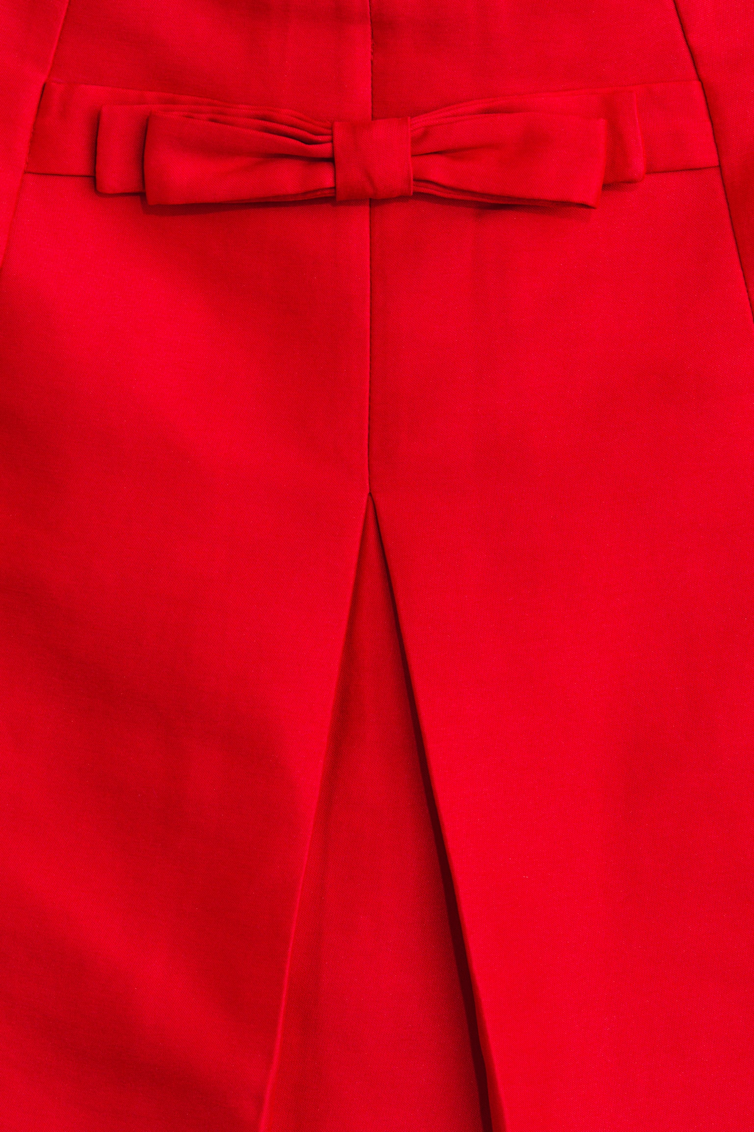 Minijupe avec nœud devant - Rouge vif/Marron foncé