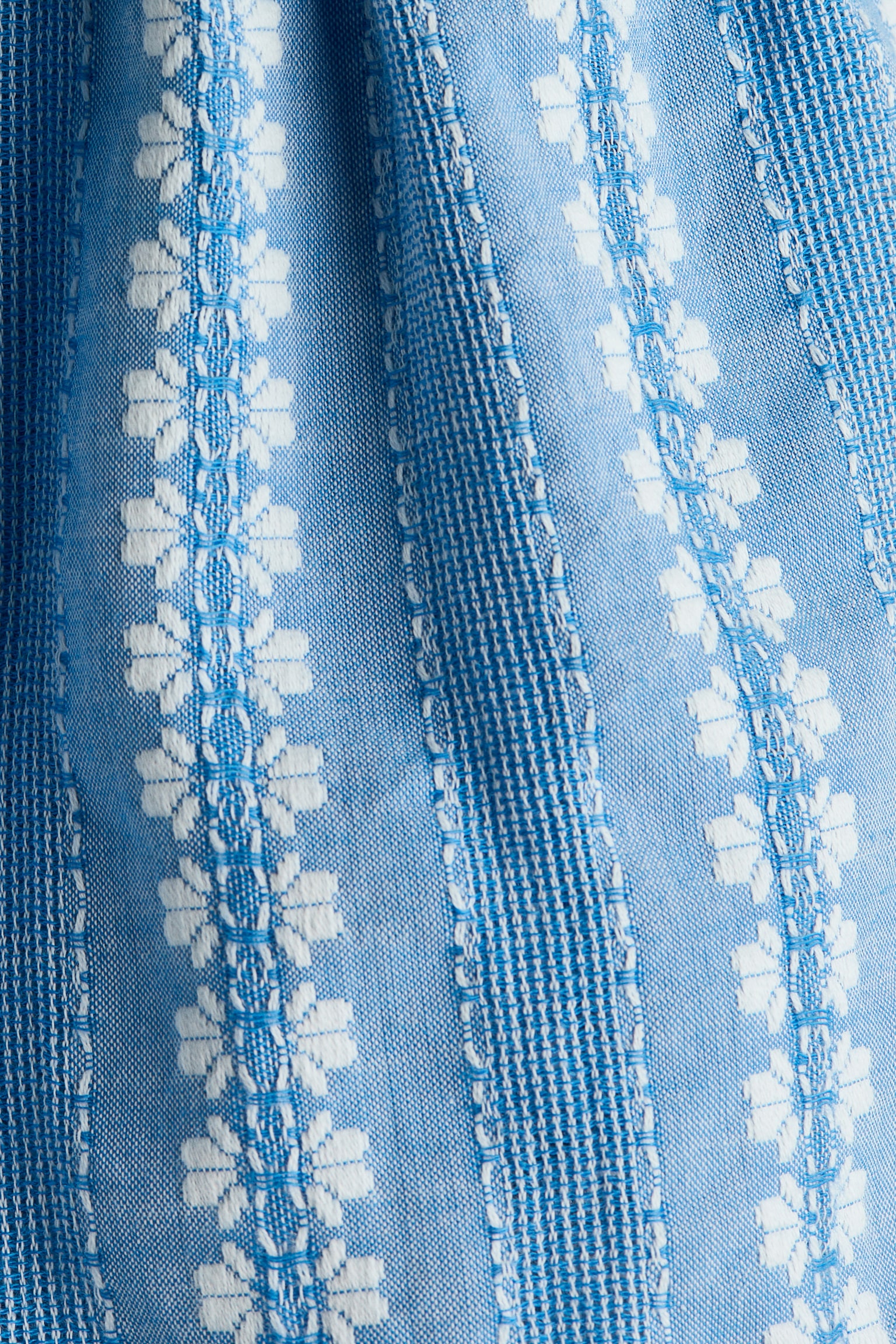 Ensemble 2 pièces en coton avec détails brodés-Bleu clair/blanc - 2