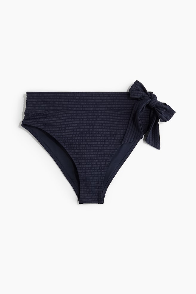 Bikinislip met strikbandjes - High waist - Marineblauw/Bordeauxrood/Zwart/Lichtgeel - 1