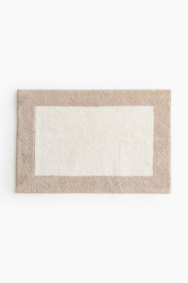 Tufted Bath Mat - Light beige/Light dusty blue - 1