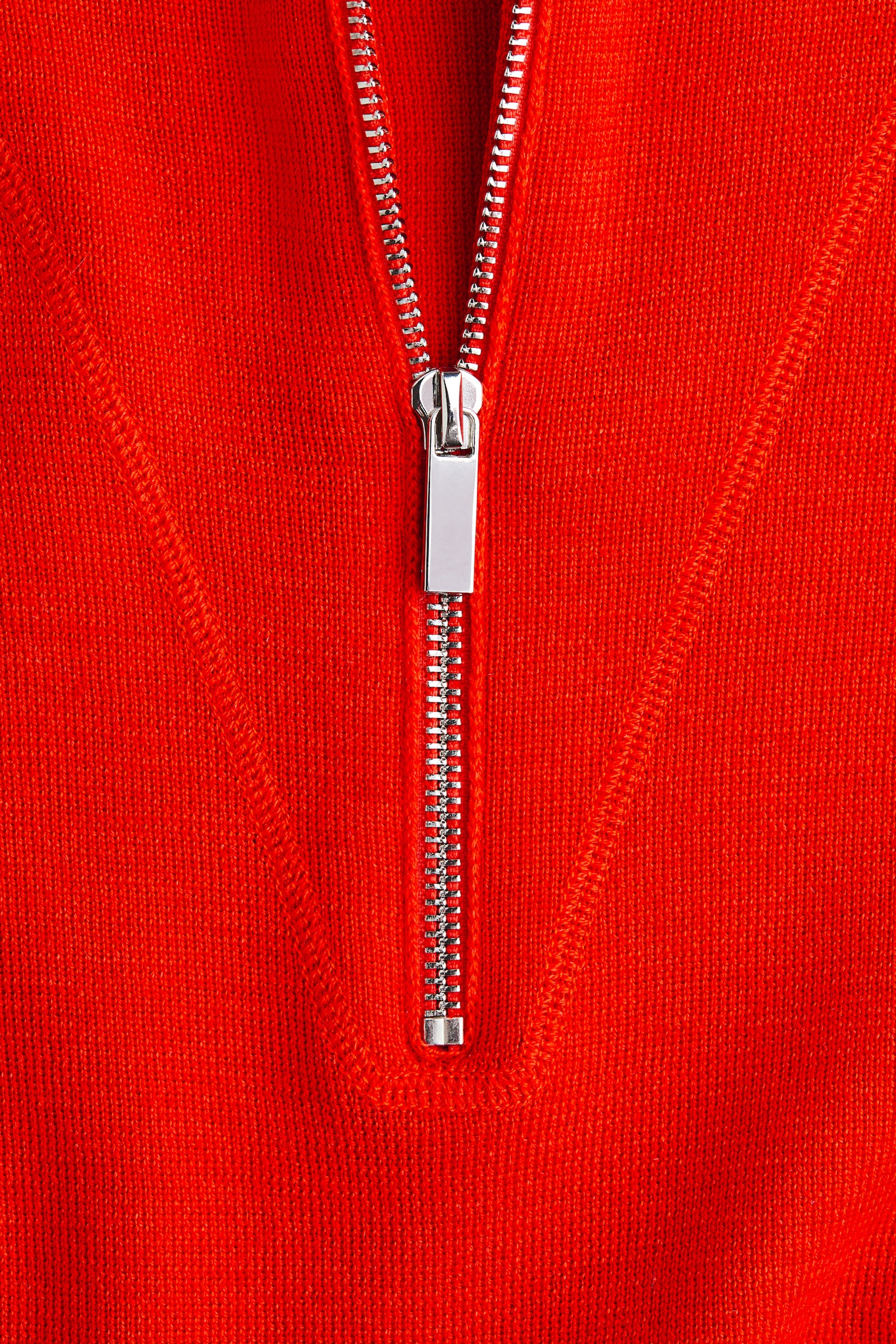 Ziptop-jurk van merinoswol - Rood - 4