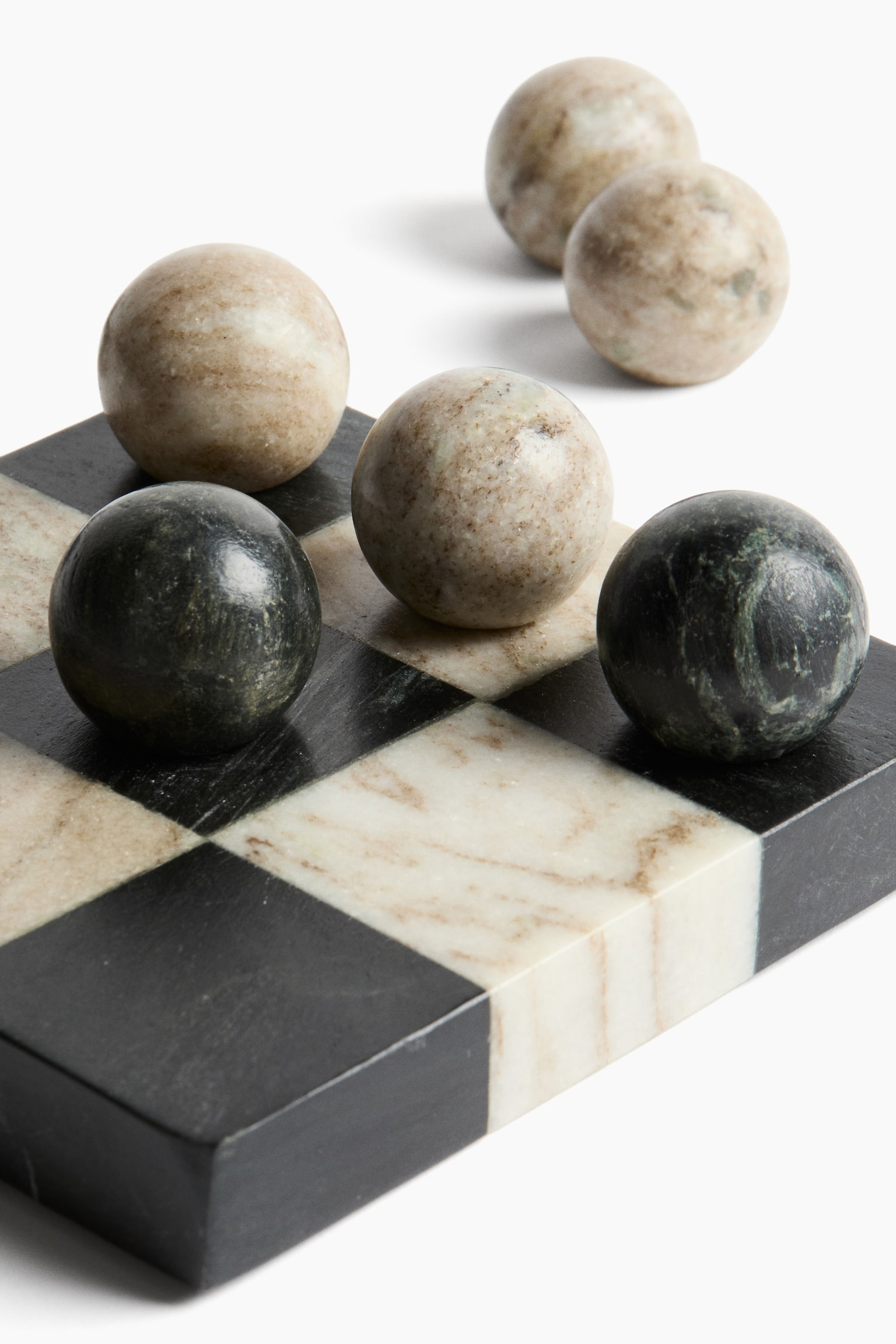 Marble board game - Beige/Black checked - 3