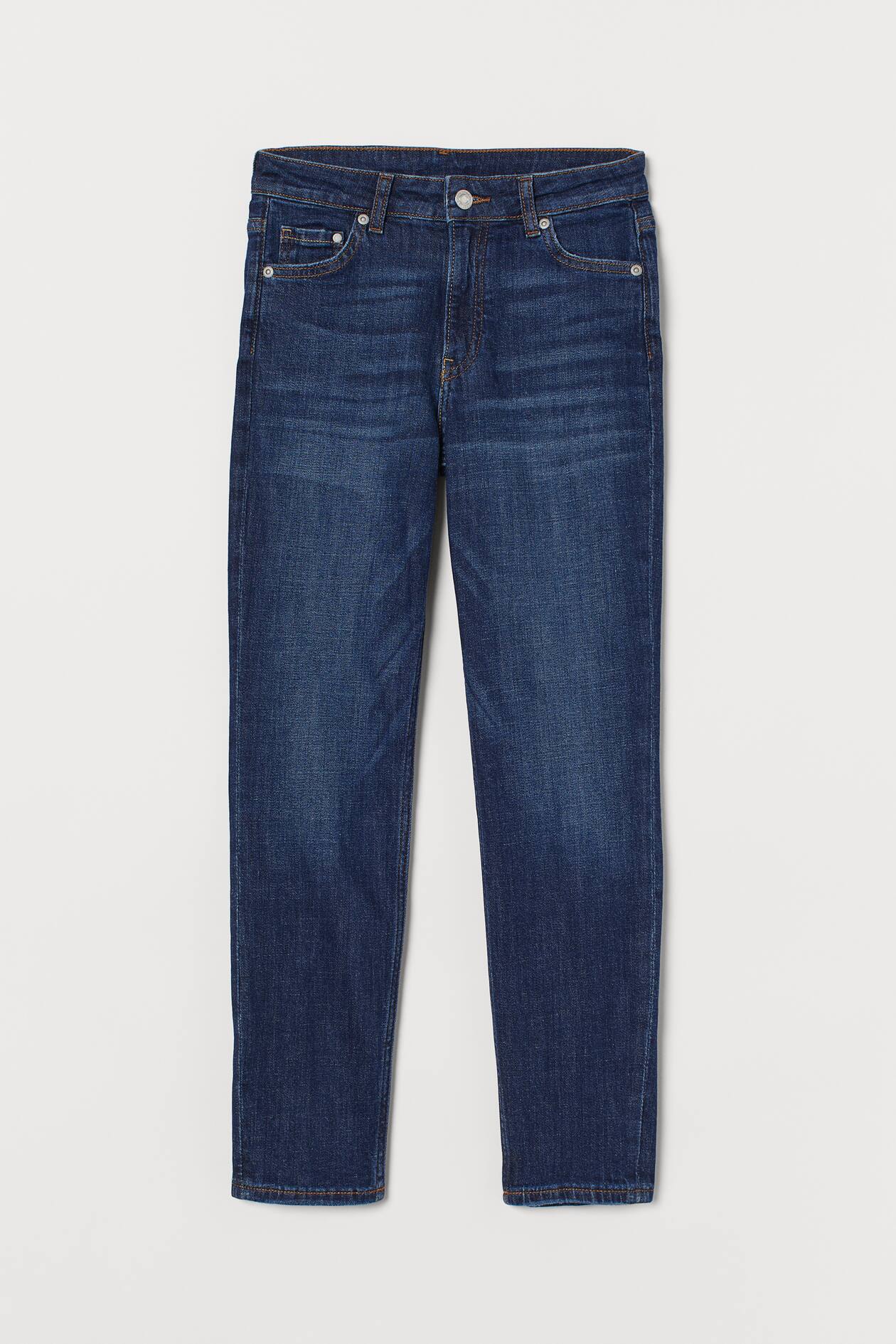 Girlfriend Regular Ankle Jeans - Dark denim blue - Ladies | H&M GB