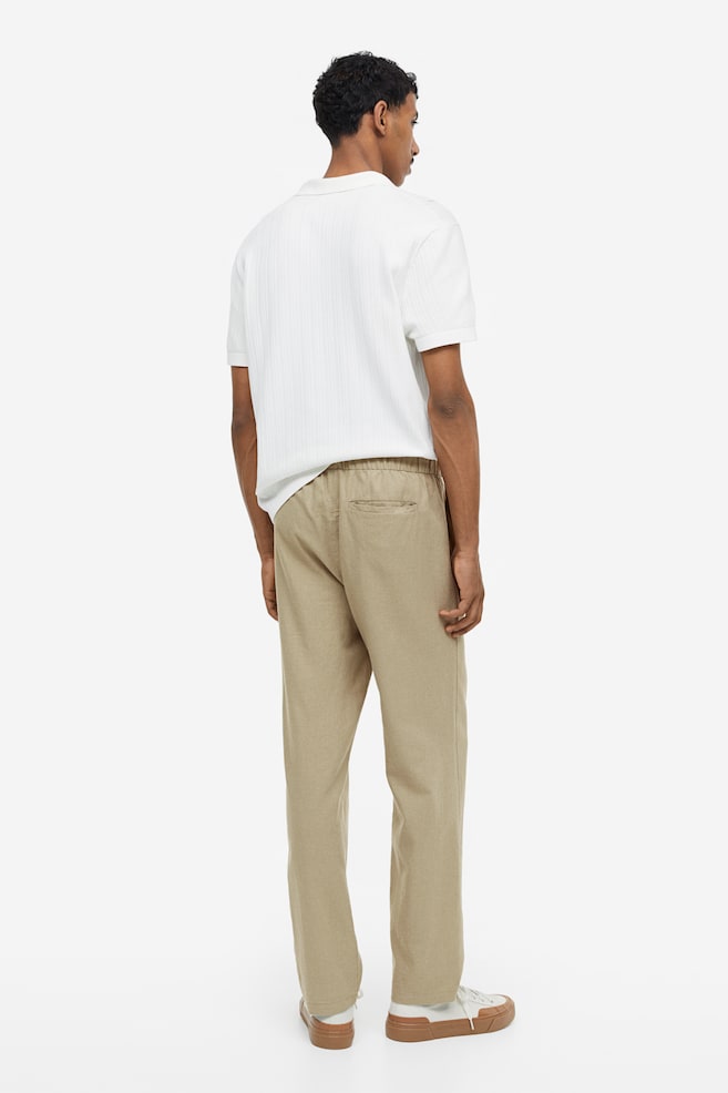 Regular Fit Linen-blend trousers - Beige/Cream/Black/Light beige/Striped/dc/dc/dc/dc - 3