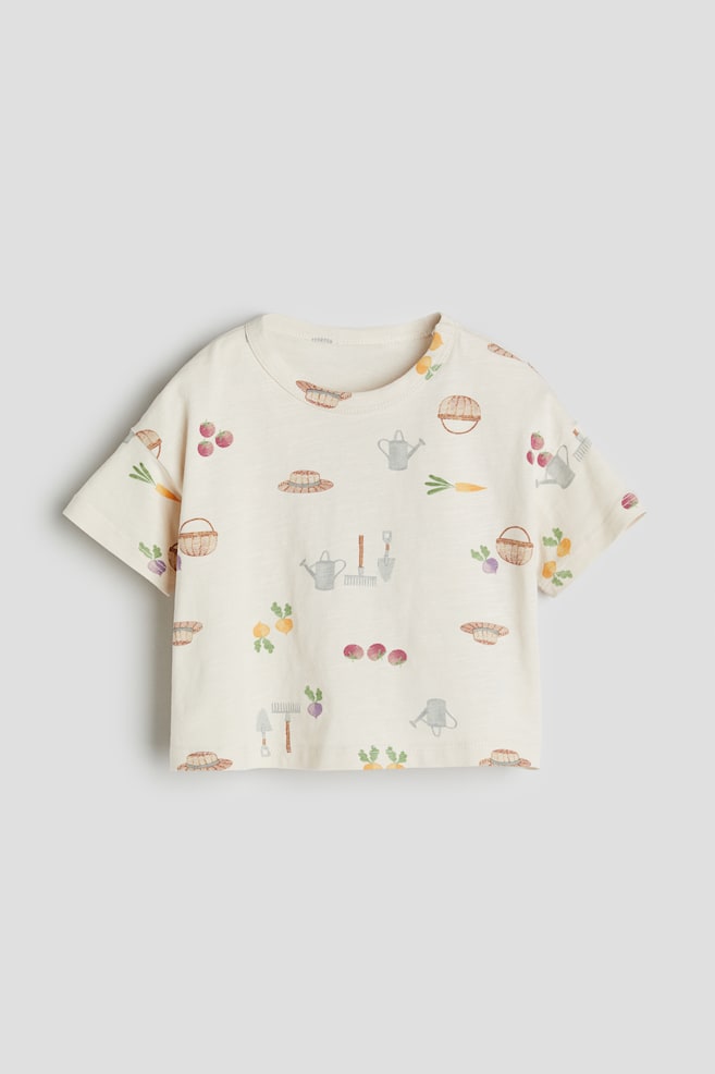T-shirt imprimé - Crème/jardin/Beige clair/baies - 1