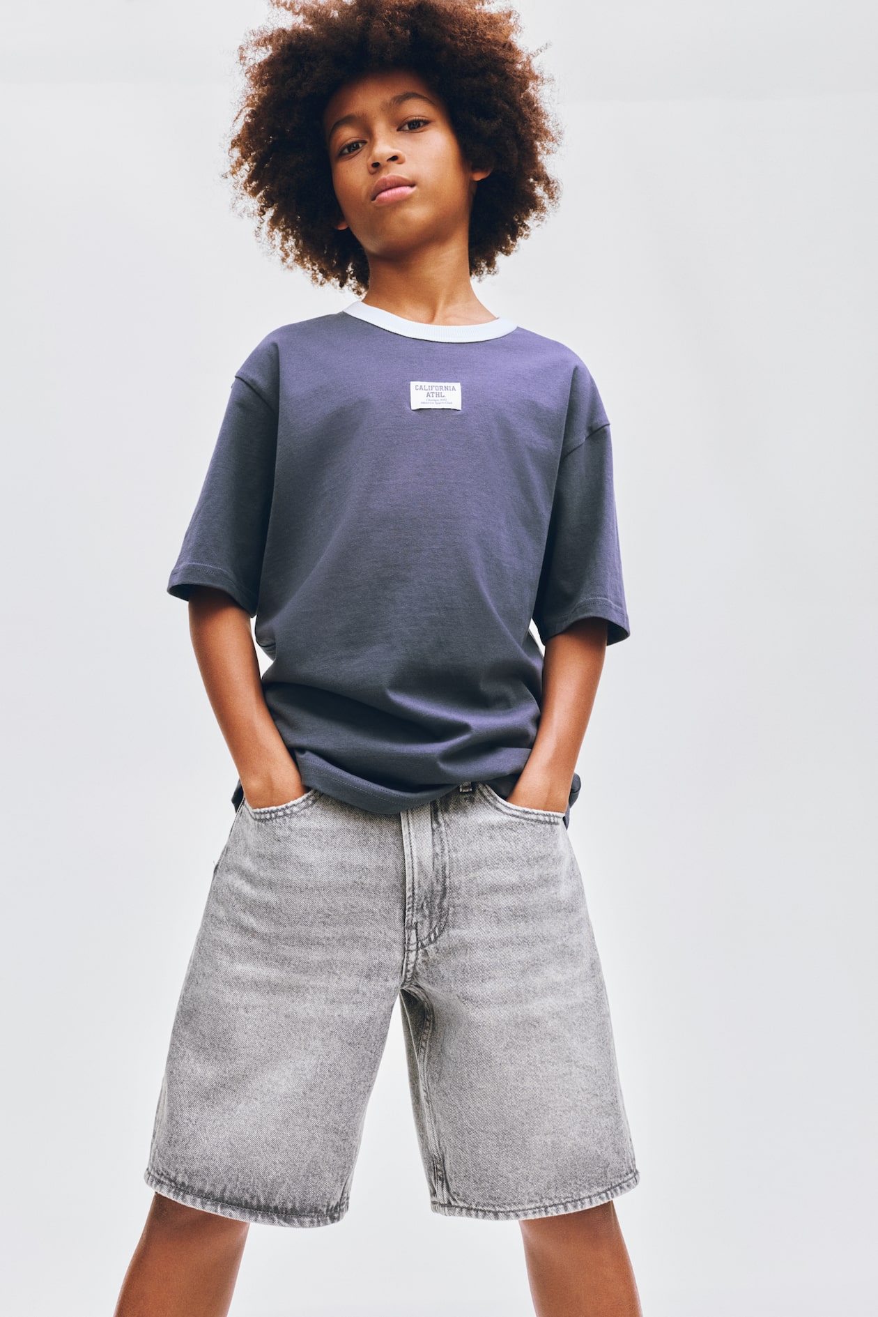 ルーズフィット デニムショートパンツ - グレー - Kids | H&M JP