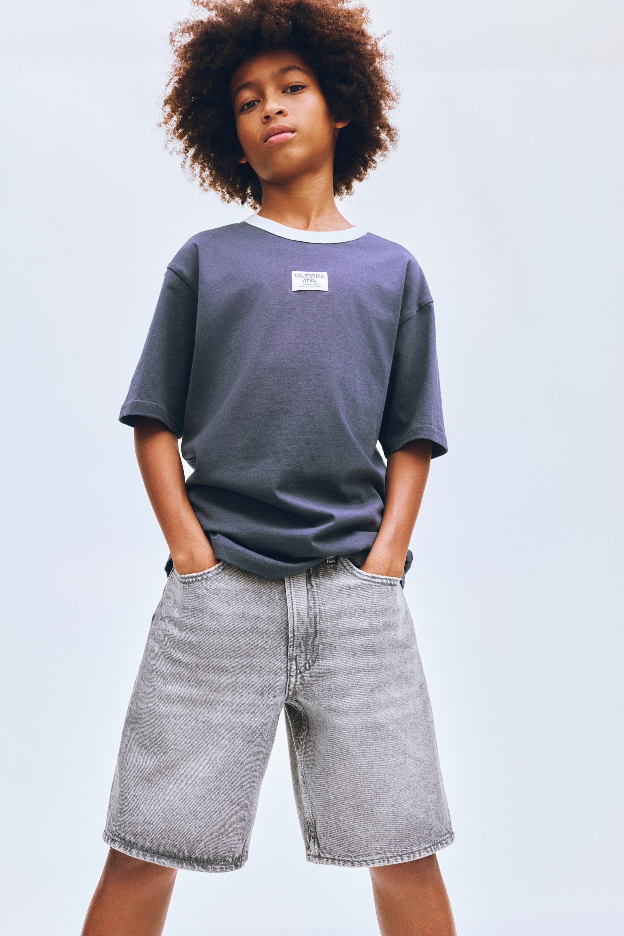 View larger image: Loose-fit denim shorts - Grey - Kids | H&M 1