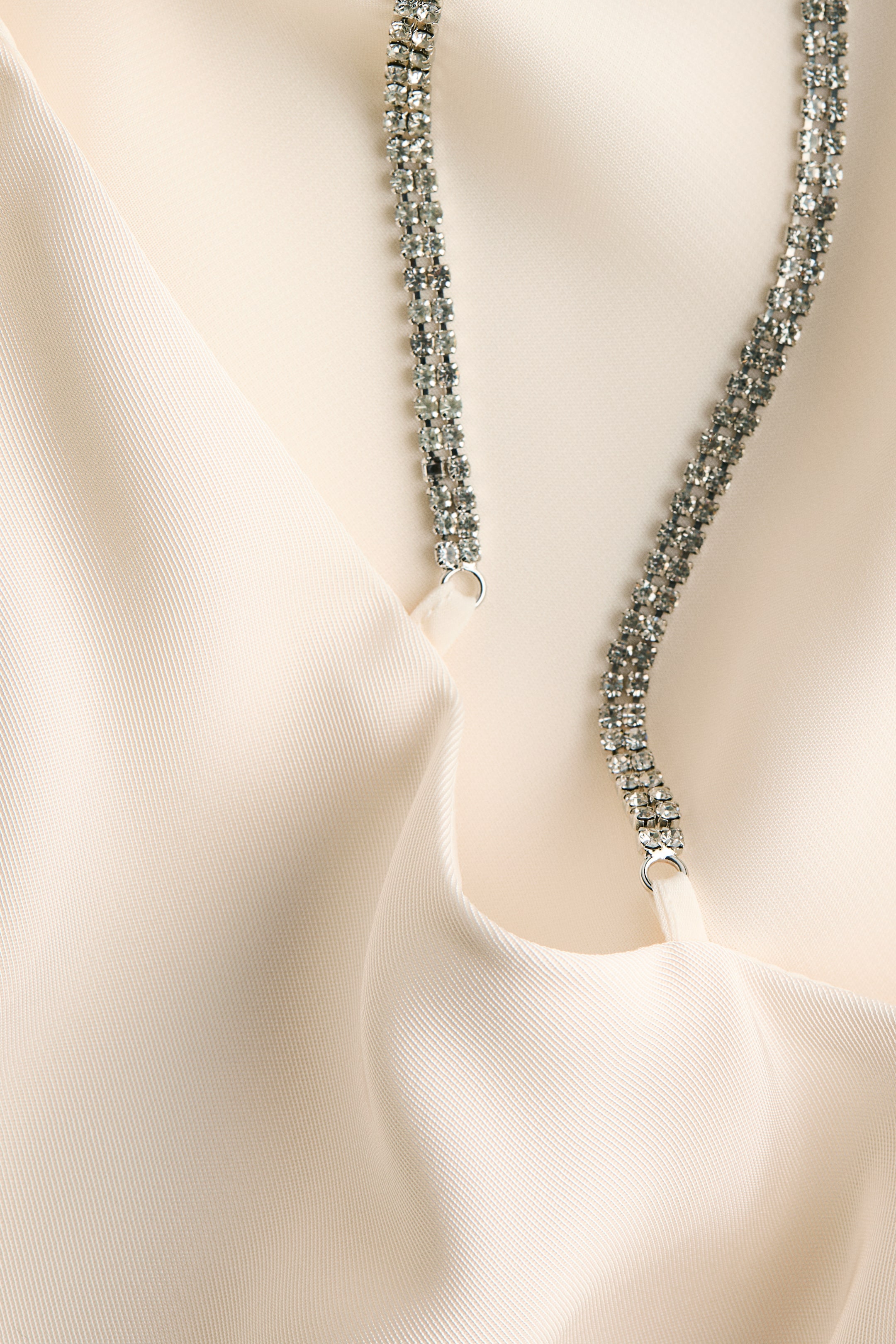View larger image: Rhinestone Detail Halterneck Dress - Cream - Ladies | H&M AU 5