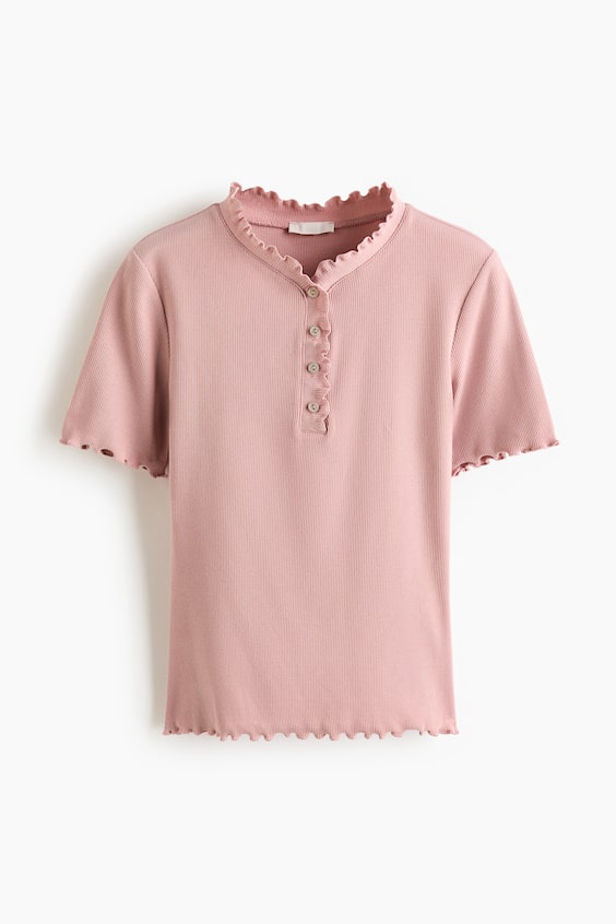 Женские топы H&M Overlocked Jersey Top