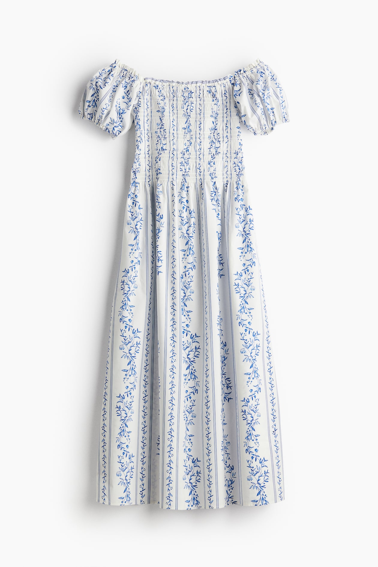 h&m floral off the shoulder dress H&M Floral Off Shoulder Dress
