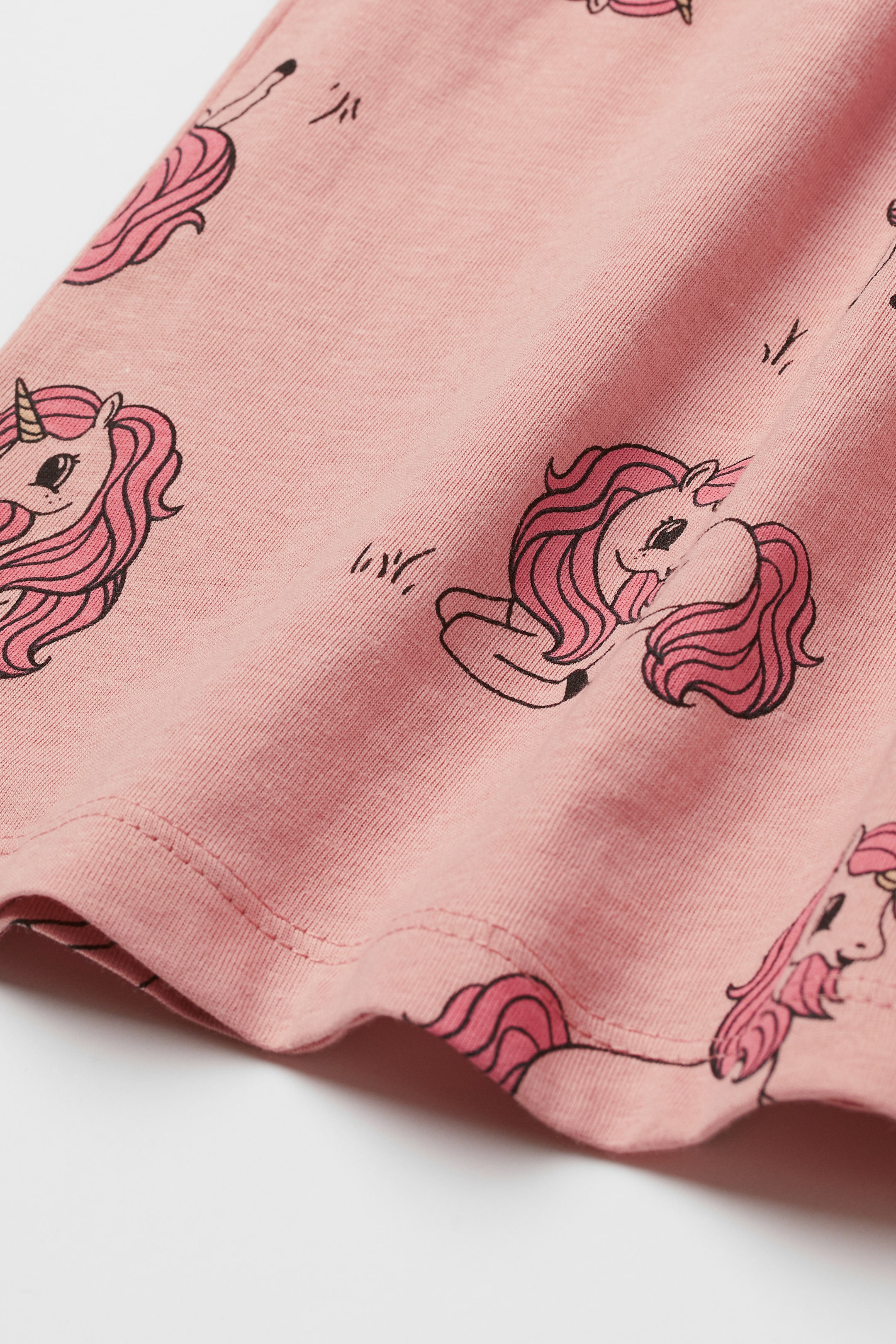 Cotton Jersey Dress Round Neck Long sleeve Pink/unicorns Kids H&M US