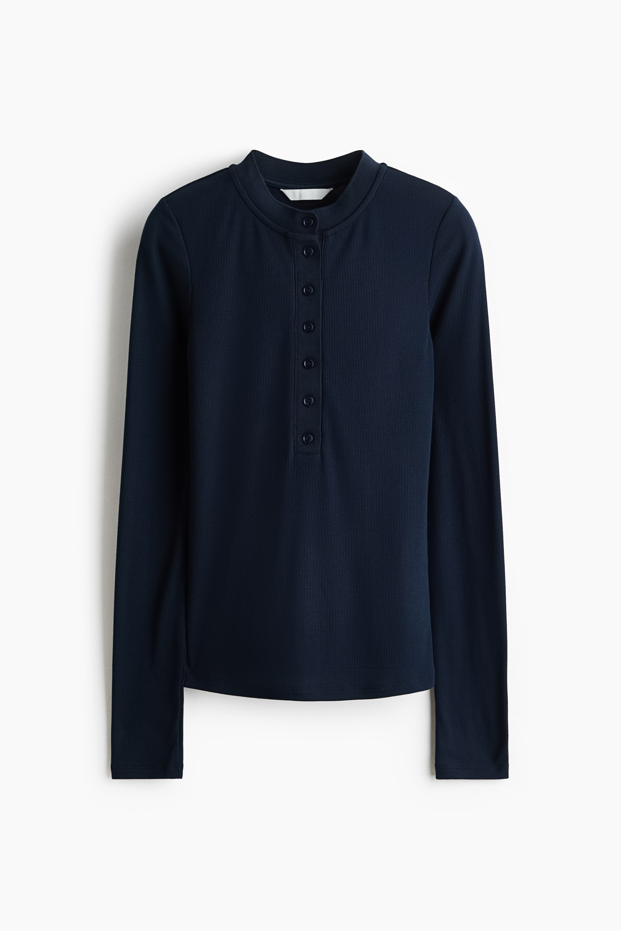 View larger image: Ribbed jersey top - Navy blue - Ladies | H&M 1
