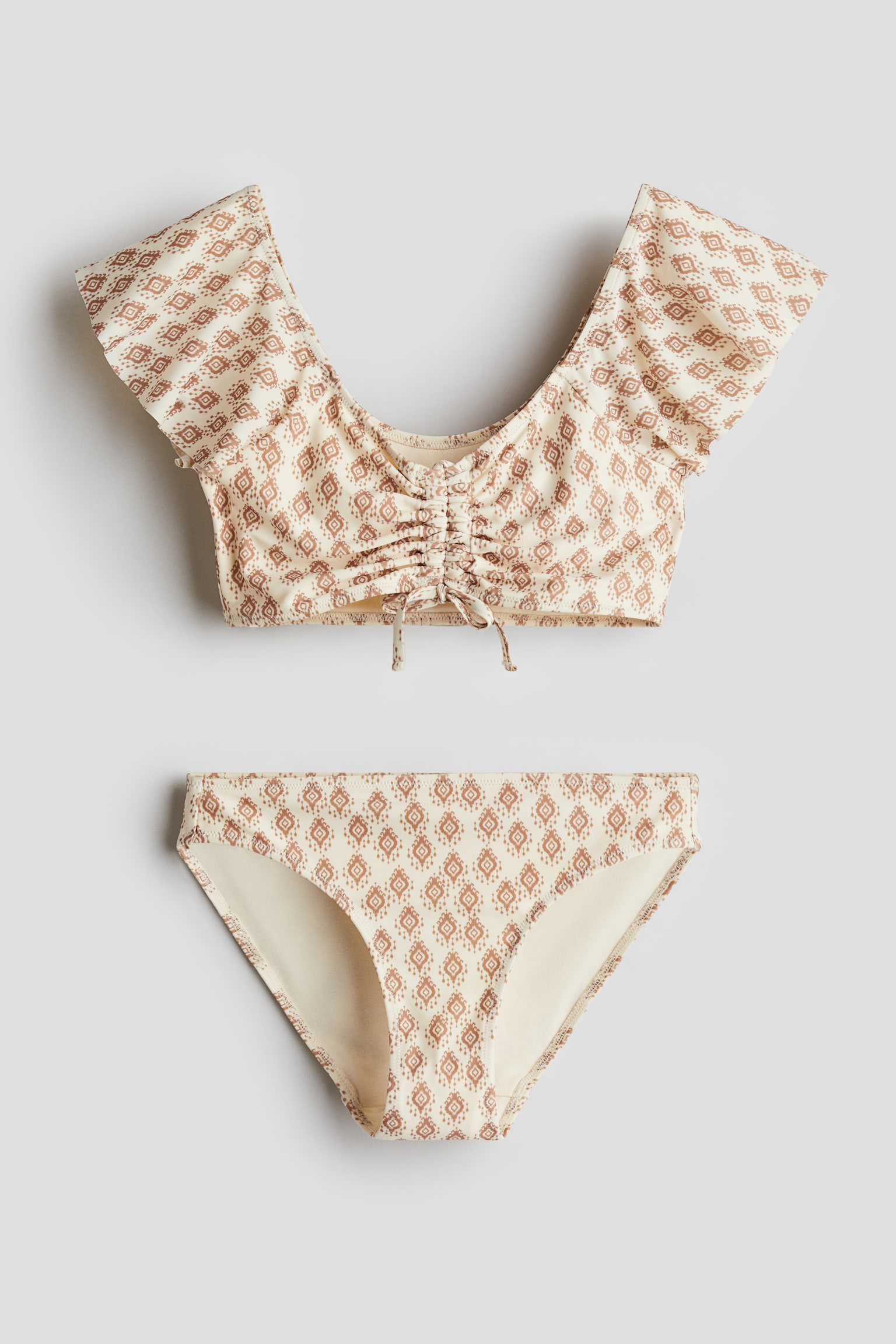 Flutter-sleeved bikini - Natural white/Patterned - 1